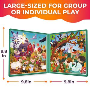 QUOKKA Magnetic Book 2x48 Piece Puzzles for Kids | Farm & Forest