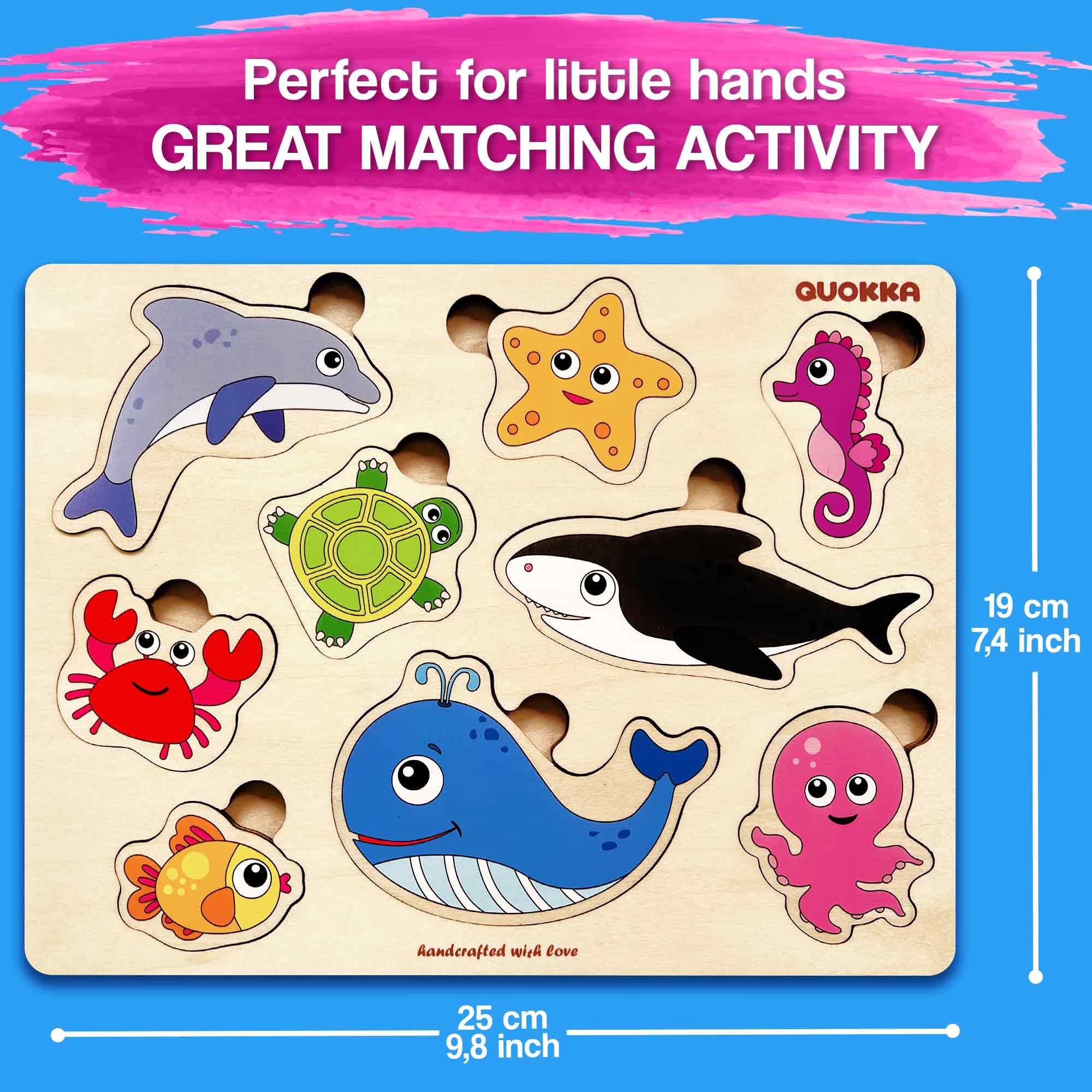 Wooden Puzzles for Toddlers | Sea Animals