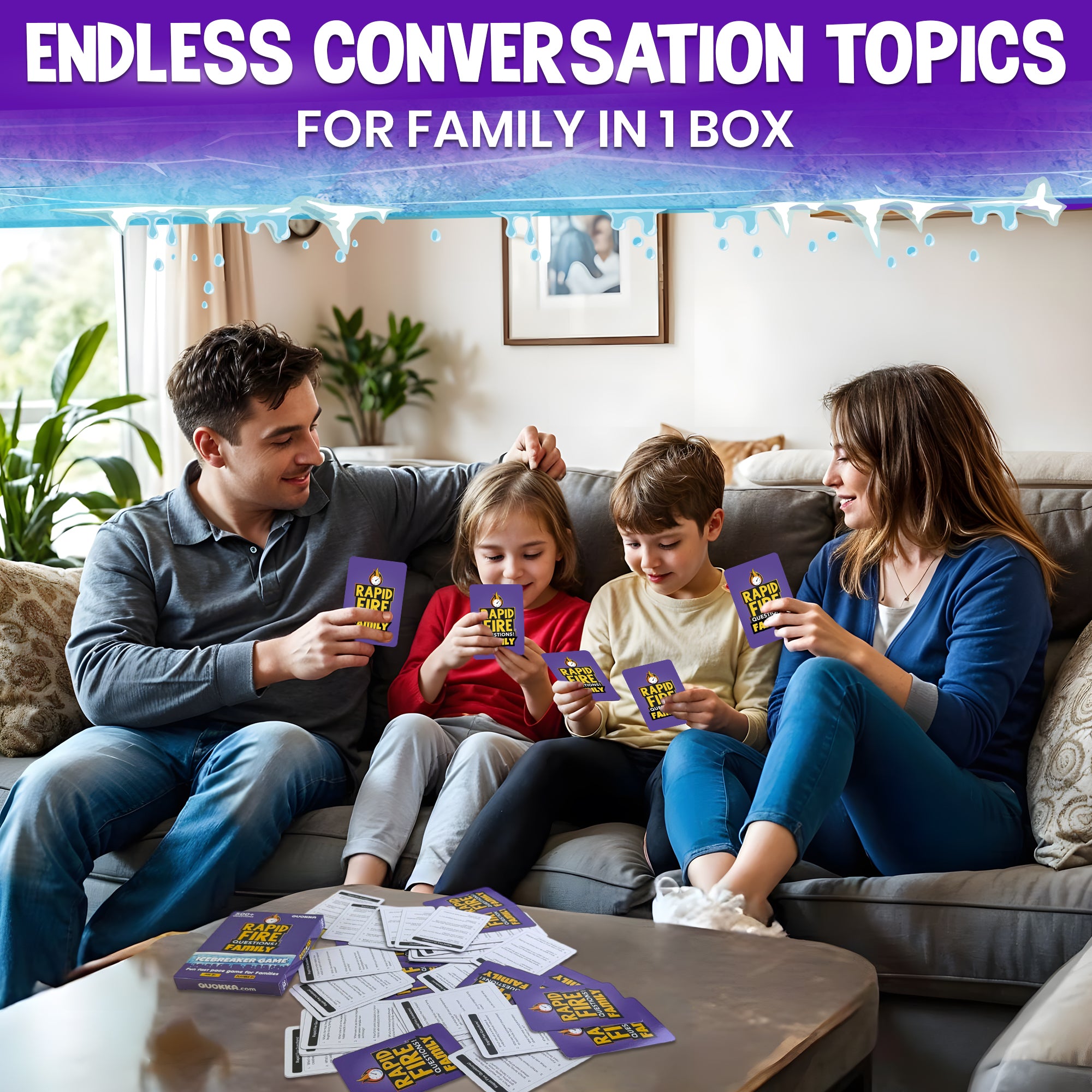 Rapid Fire Family Conversation Cards Game I 95 Cards