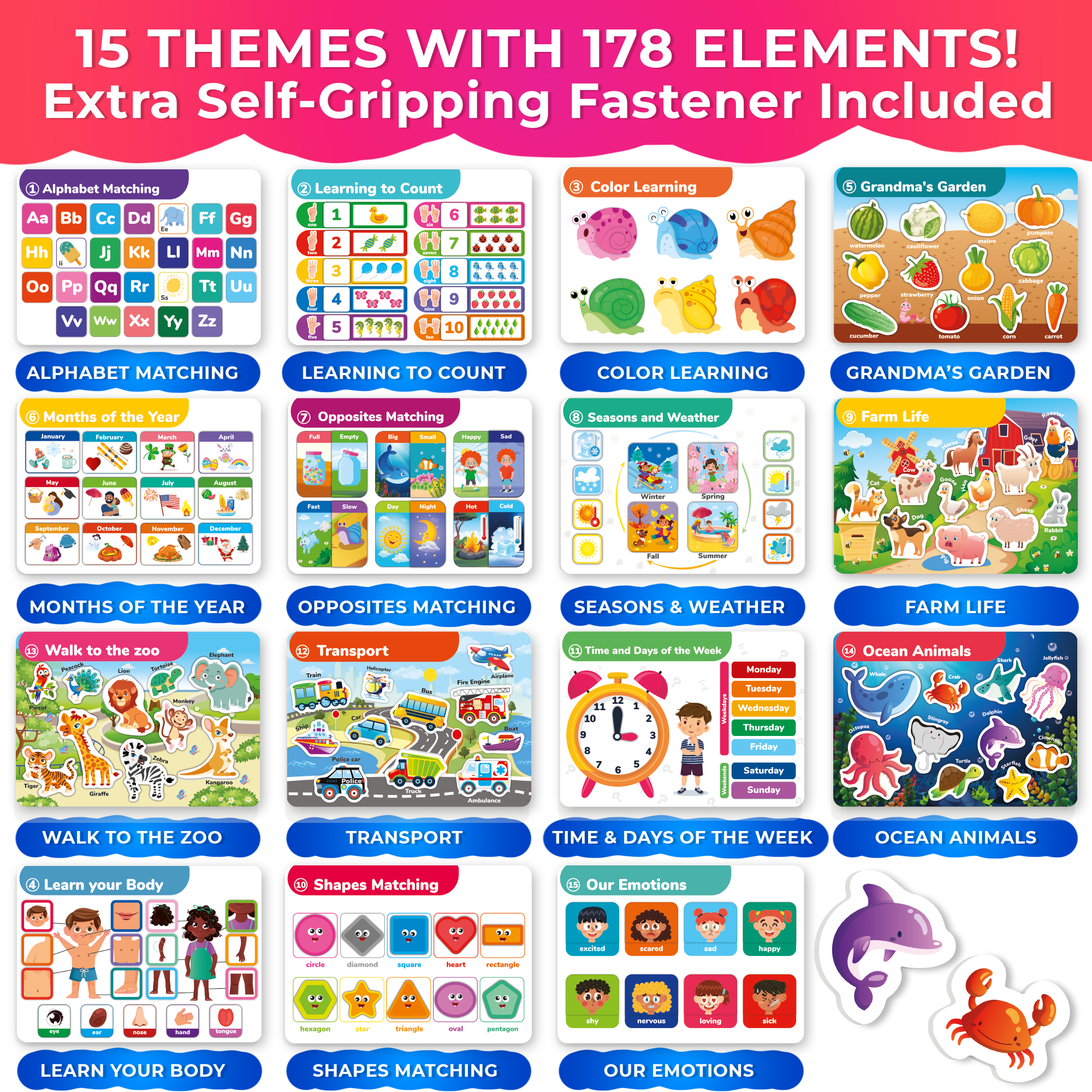 Montessori Busy Book for Toddlers |  Activity Book with Interactive Pages