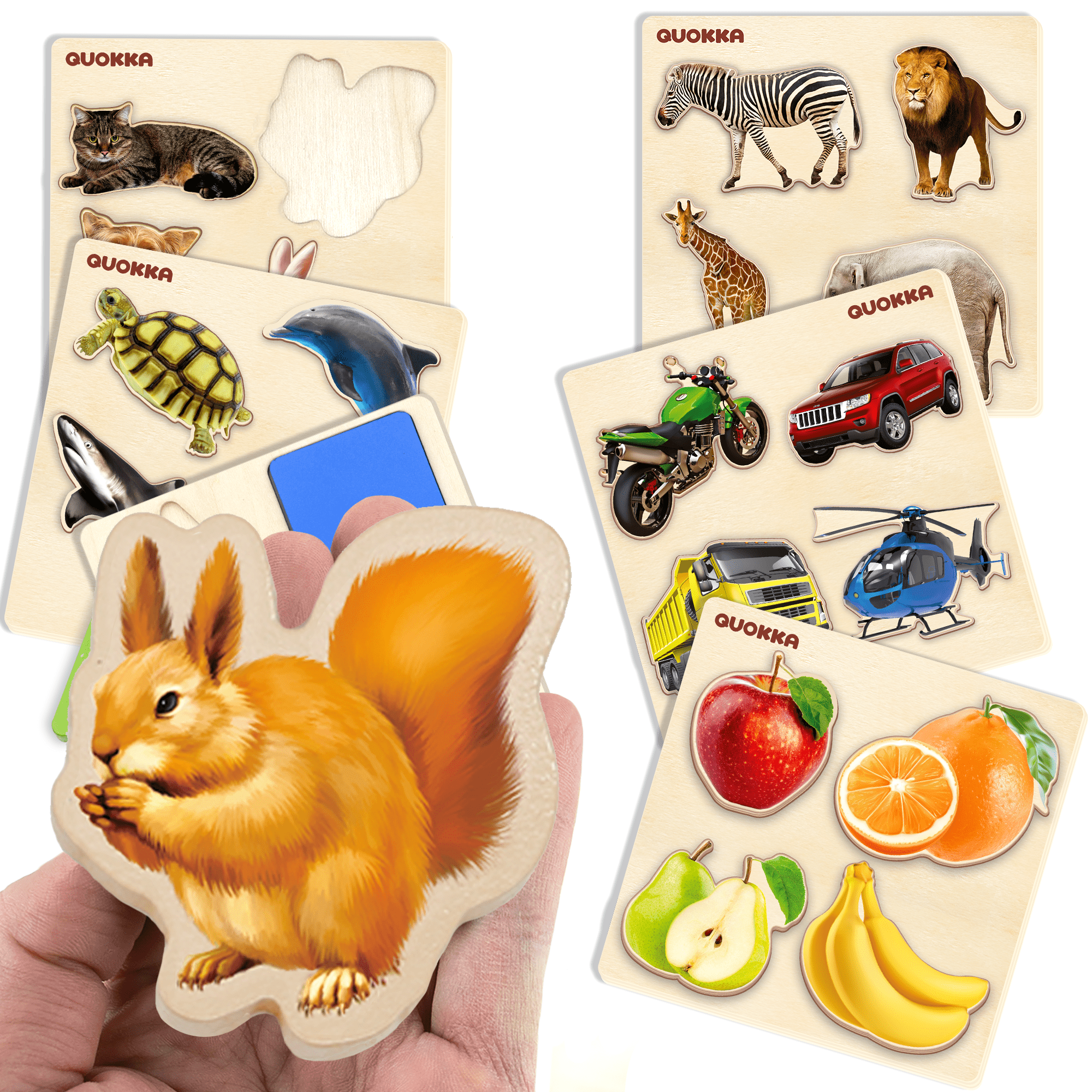 6 Chunky Puzzles for Toddlers Unique Shapes | Animalі, Vehicles, Fruits & Shapes