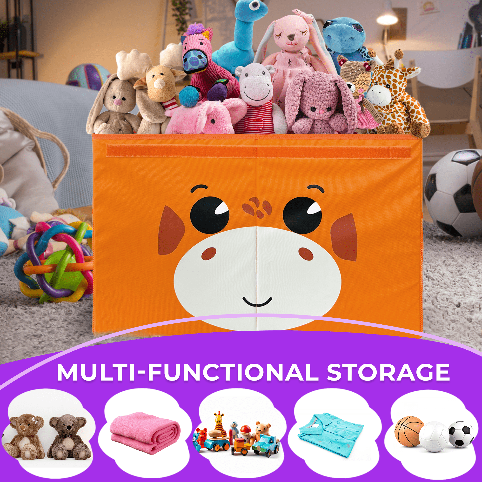 QUOKKA Giraffe Toy Storage Box | Toy Chest Organizer for Kids