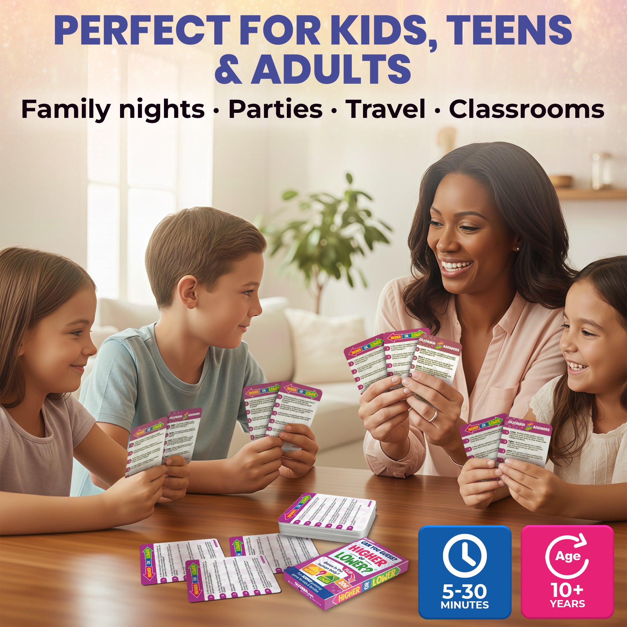 Board Game Higher or Lower Science | Family Card Game