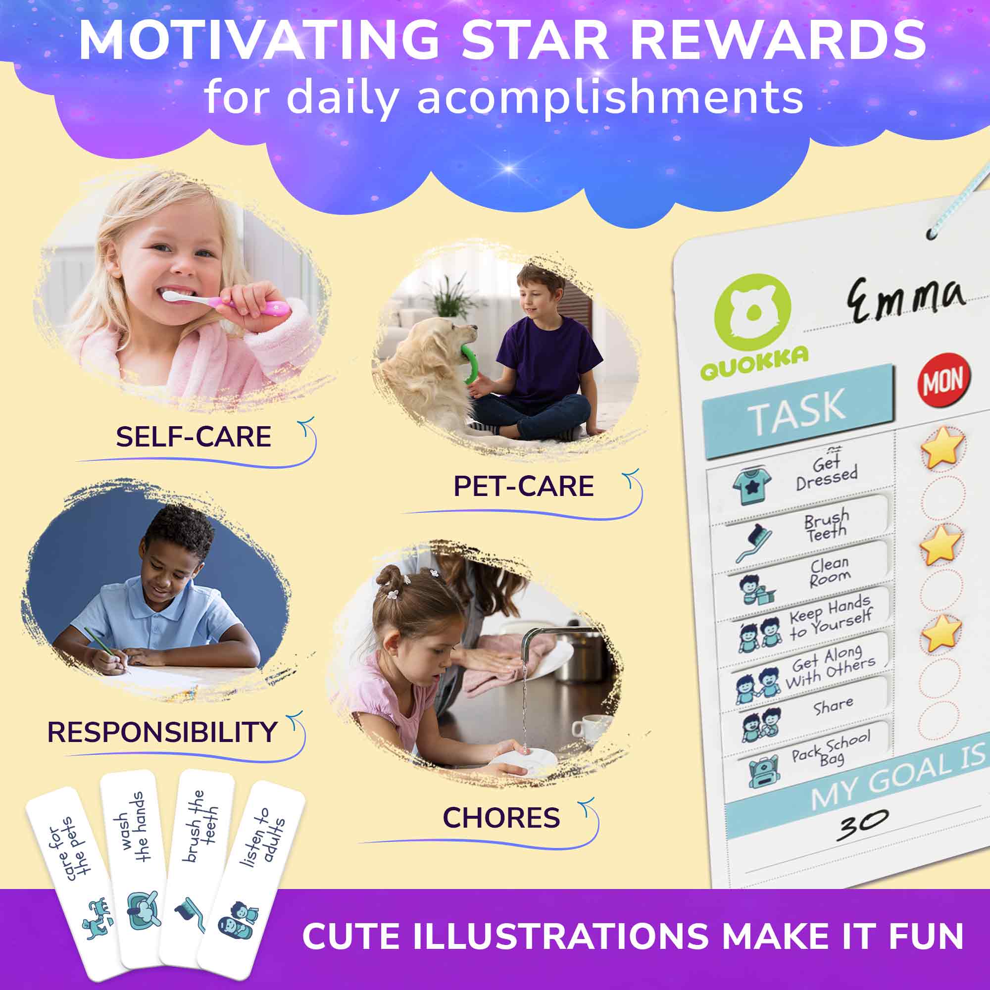 Chart to Finish Behavior Magnetic Wall Chart Poster