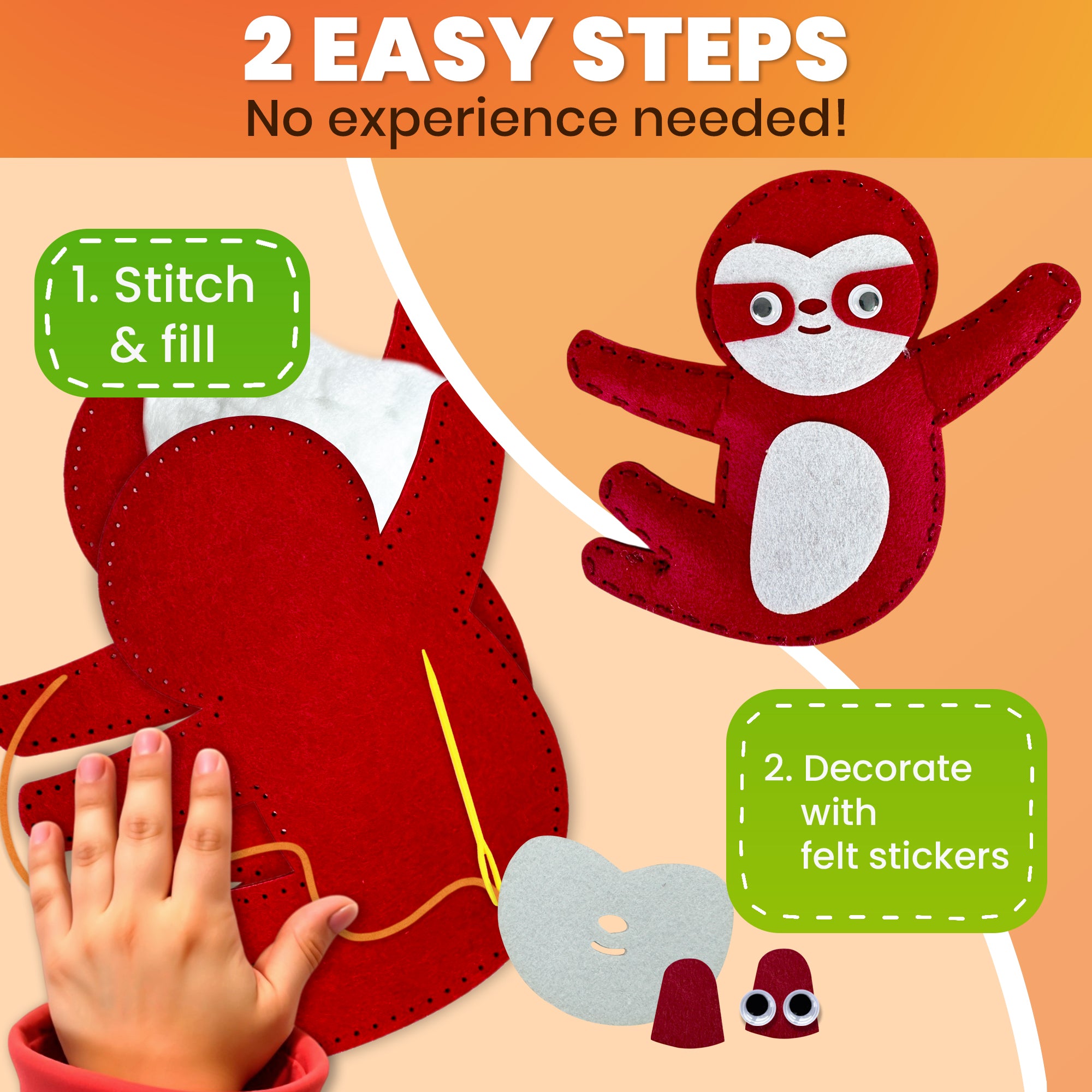 Craft Kits for Kids - 12 Wild Safari Sewing Kit Basic