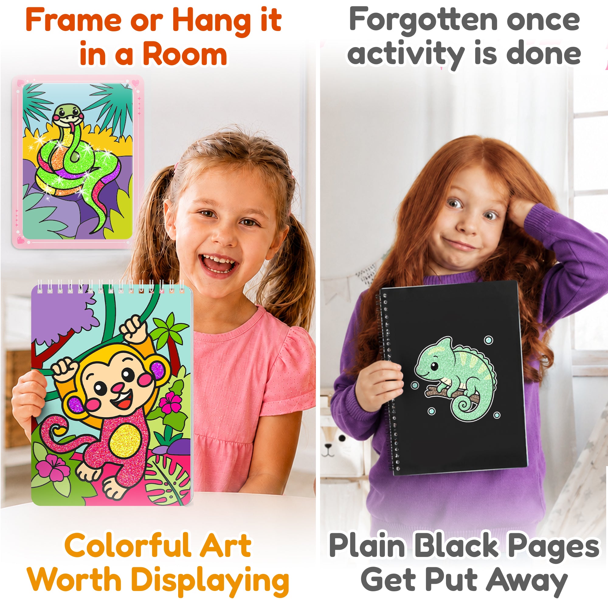 Foil Art Crafts Activity Book with Coloring Pages for Kids Jungle & Ocean
