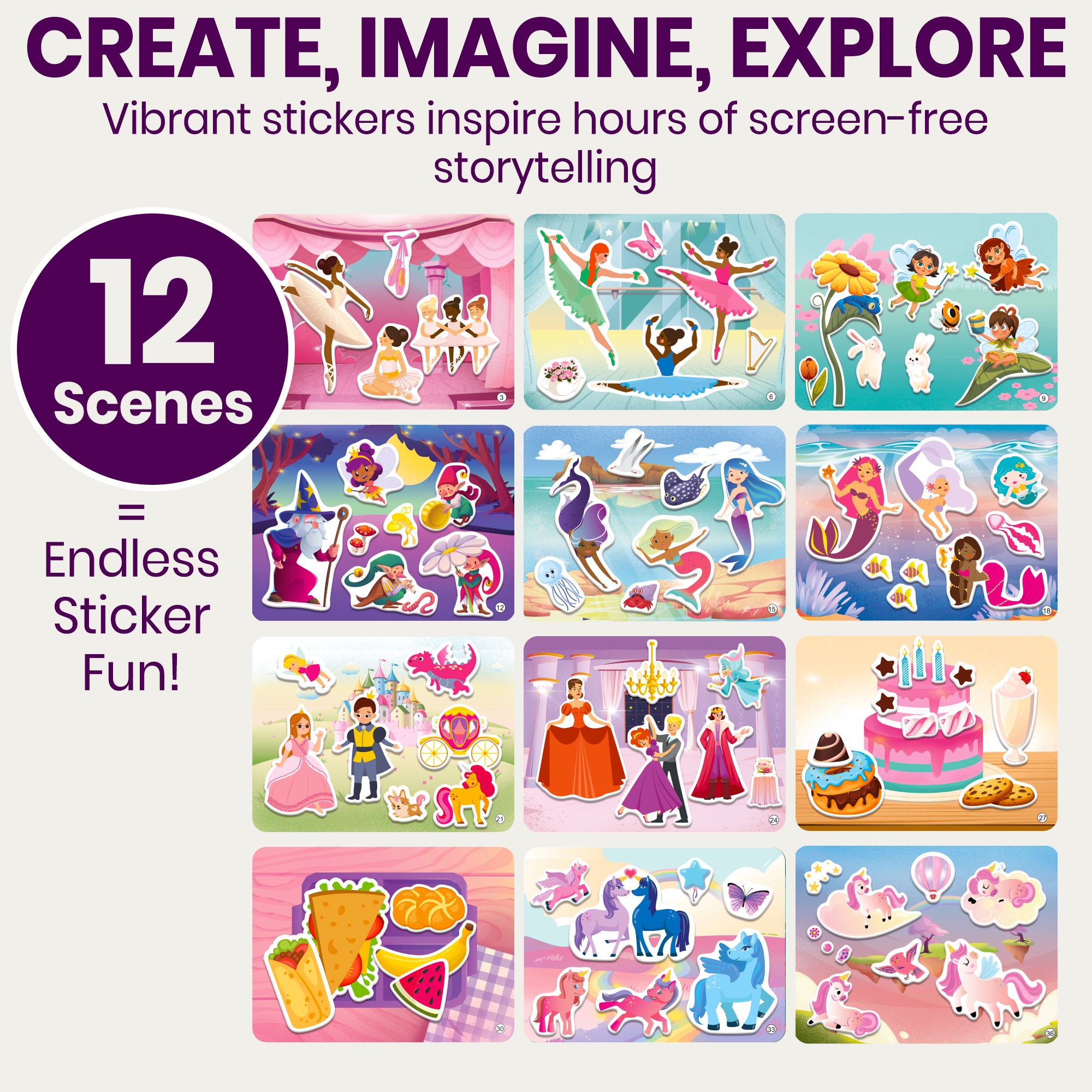 Sticker Book for Kids Fairy Tale - Draw & Stick Creative Workbook