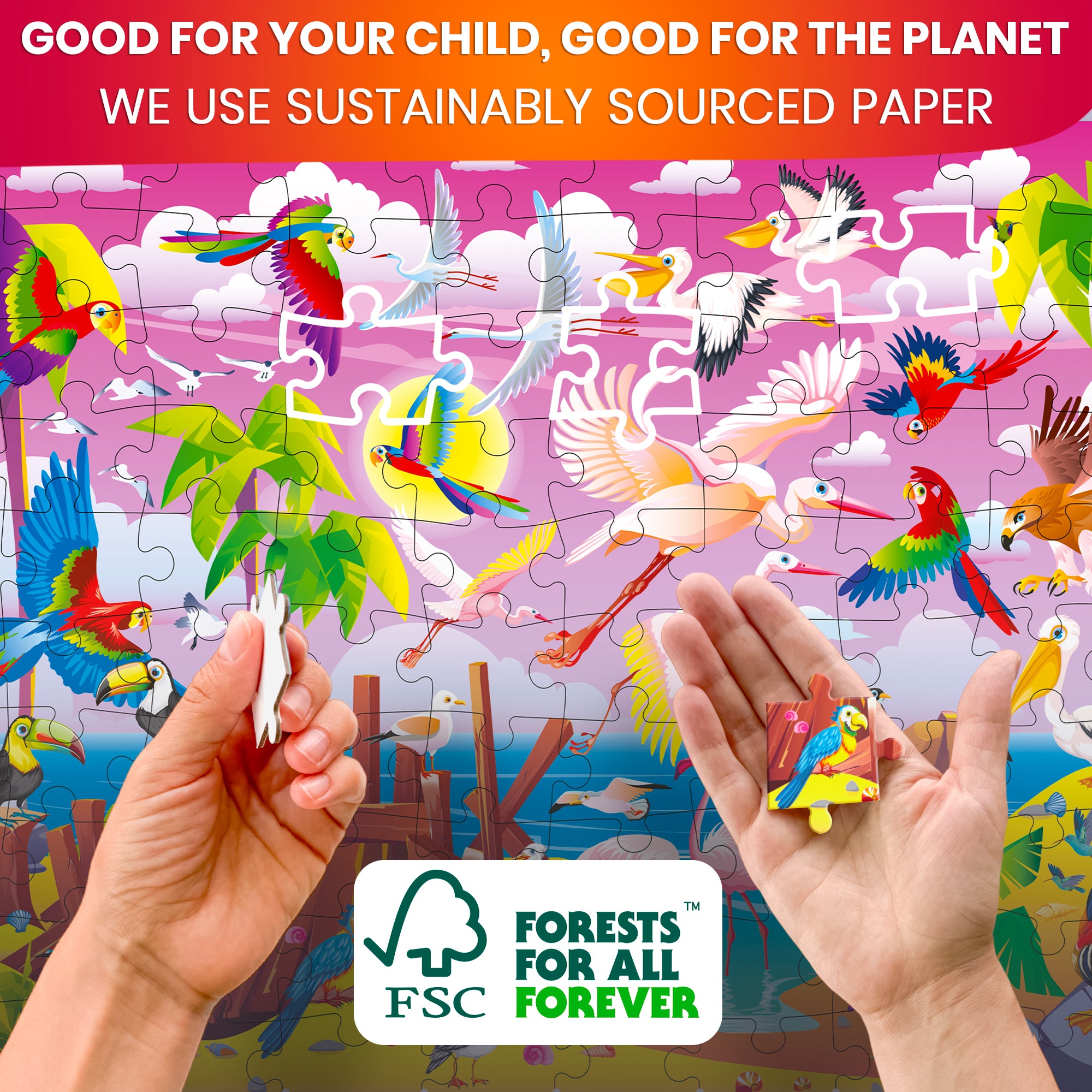 100 Pcs Search and Find Puzzles for Kids - Ocean, Insects & Forest