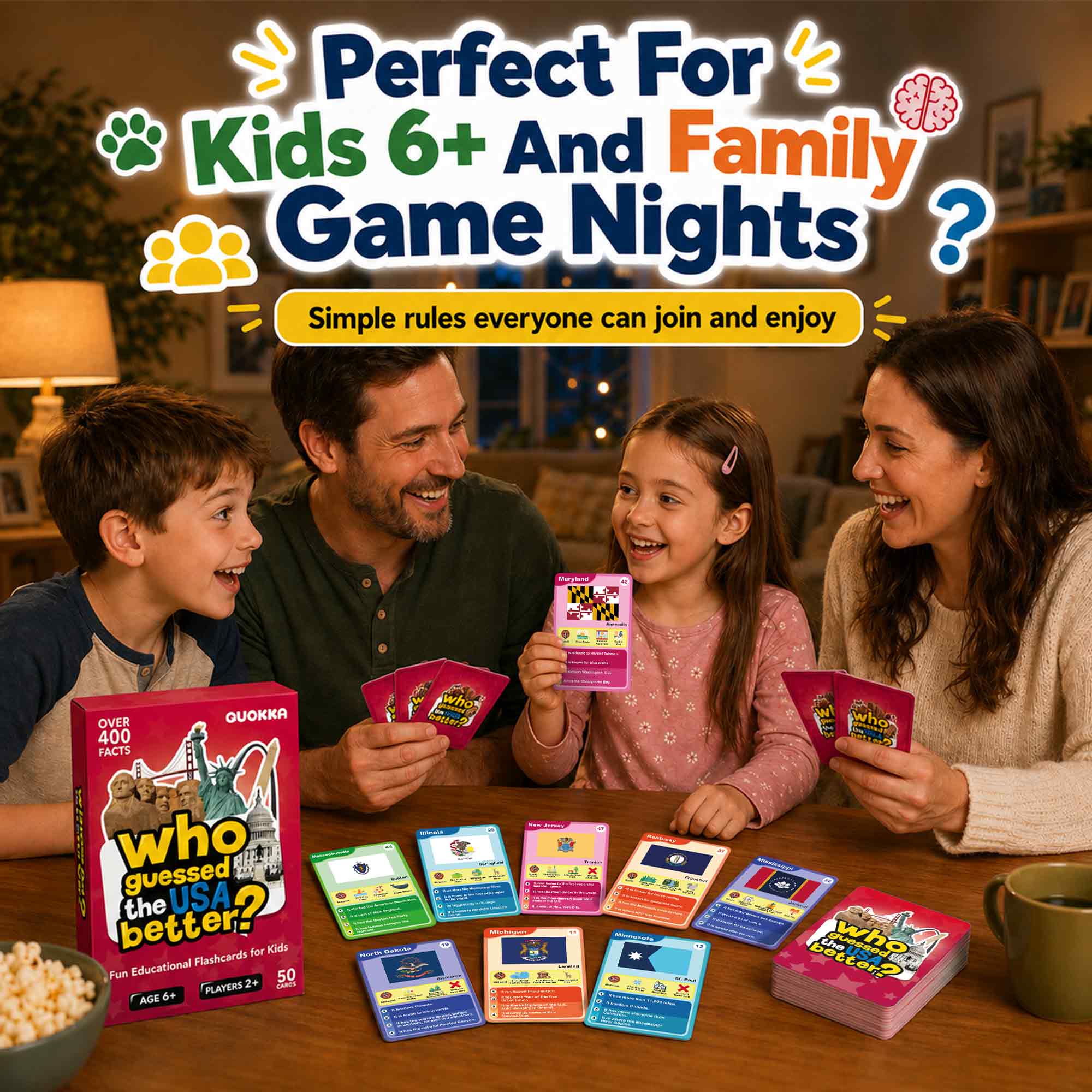 Educational Game for Kids - Who Guess It Better: USA States