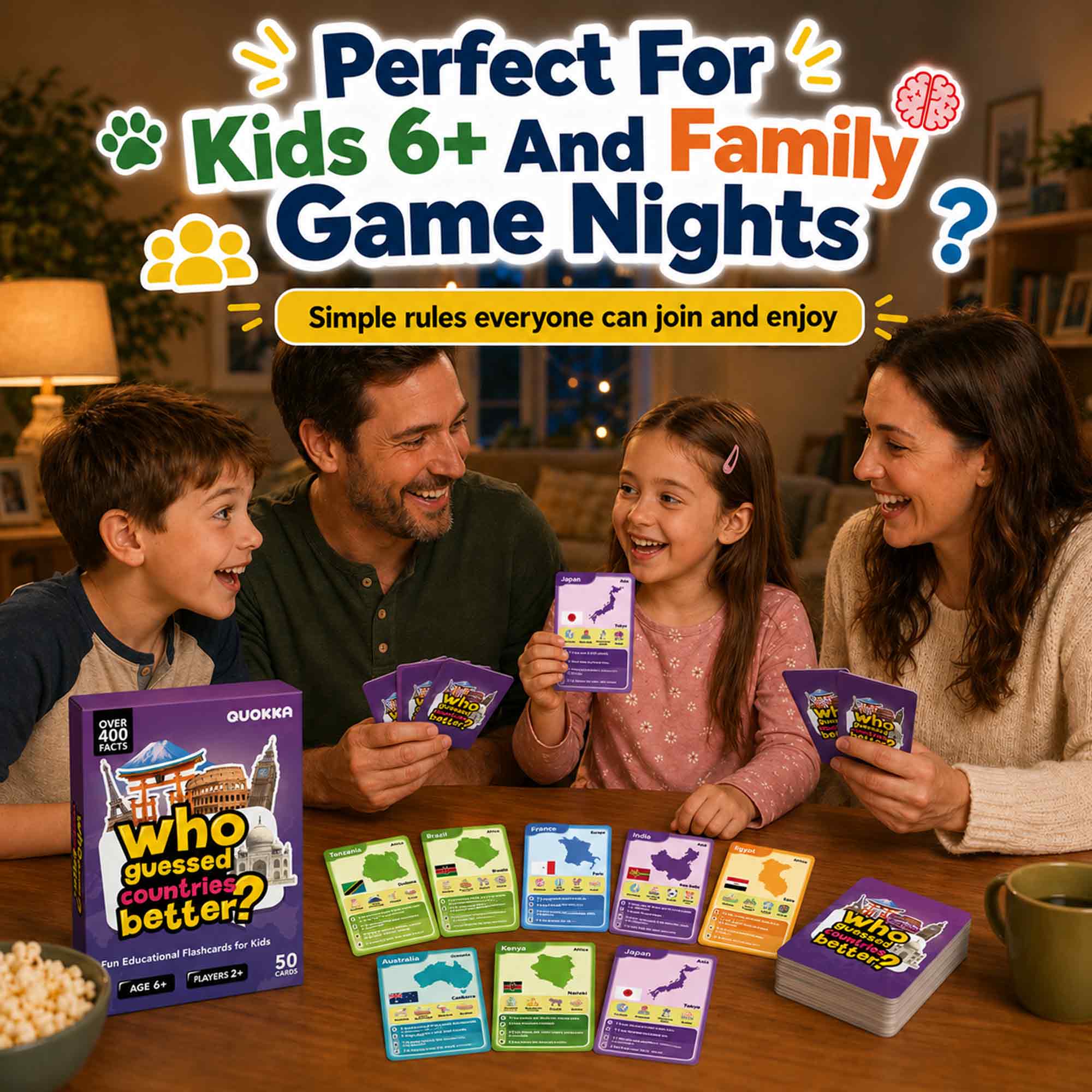 Educational Game for Kids - Who Guess It Better: Countries