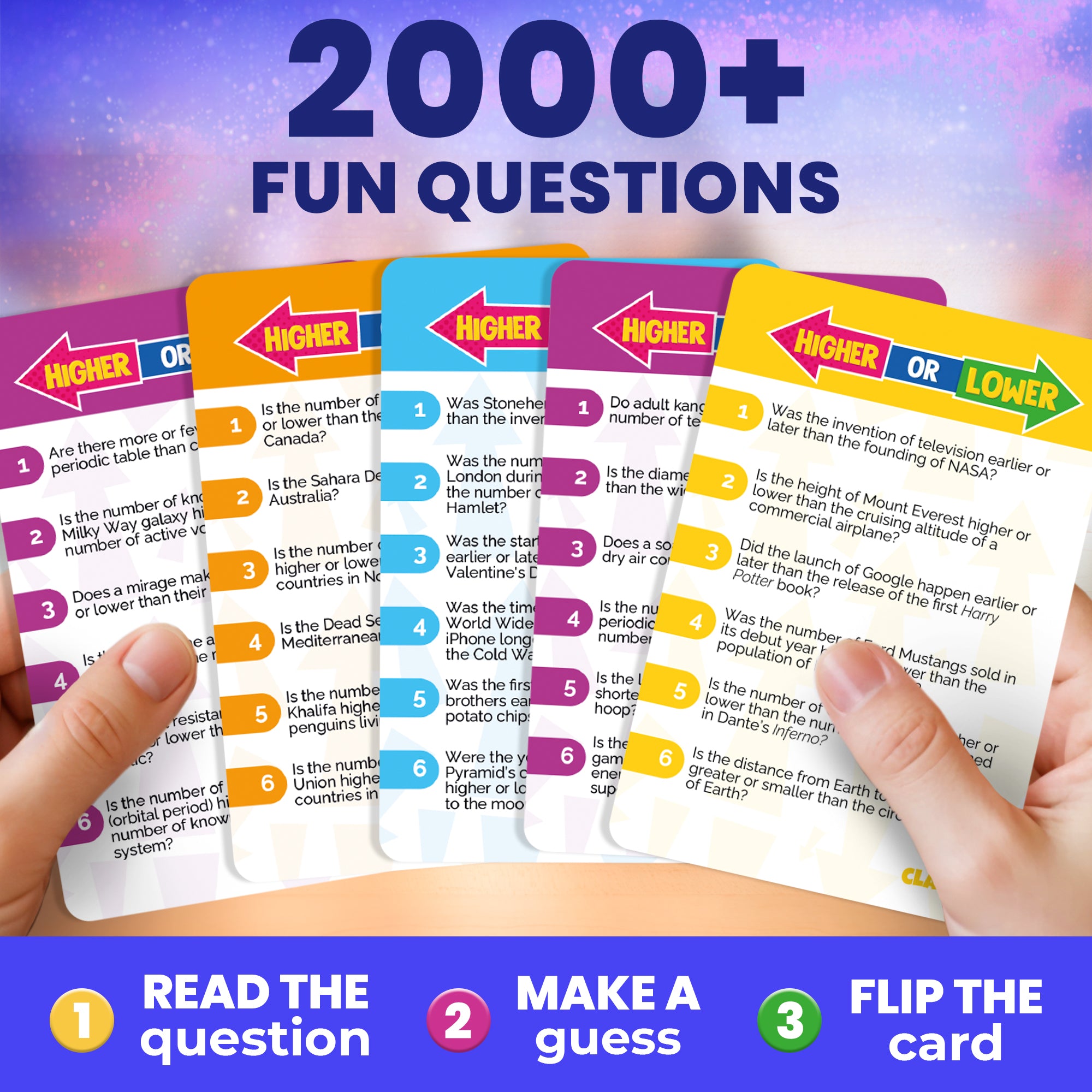 4 Set Board Game Higher or Lower for Family