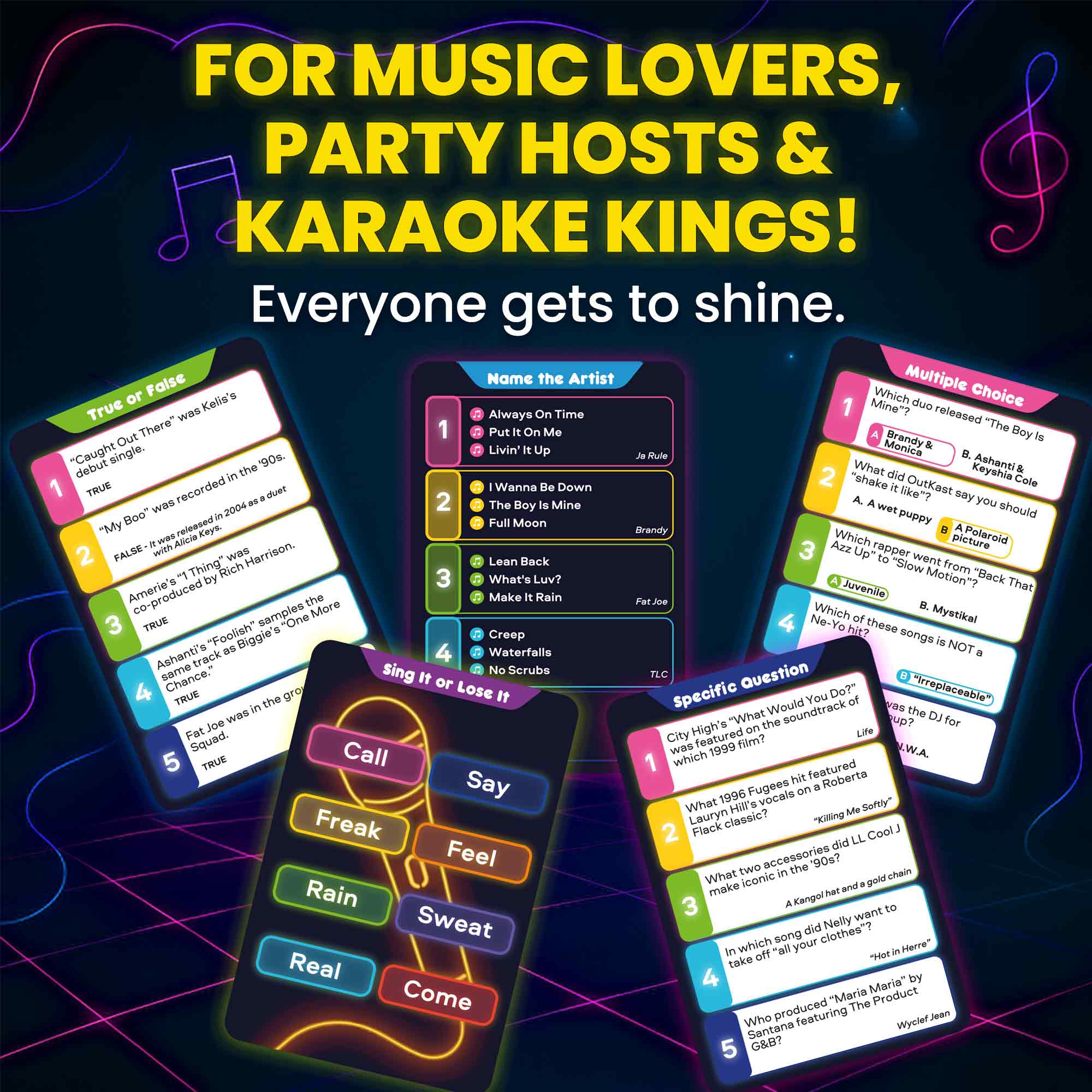 Trivia Card Game - Who Knows Hits Better? 90s & 2000s Hip-Hop & R&B
