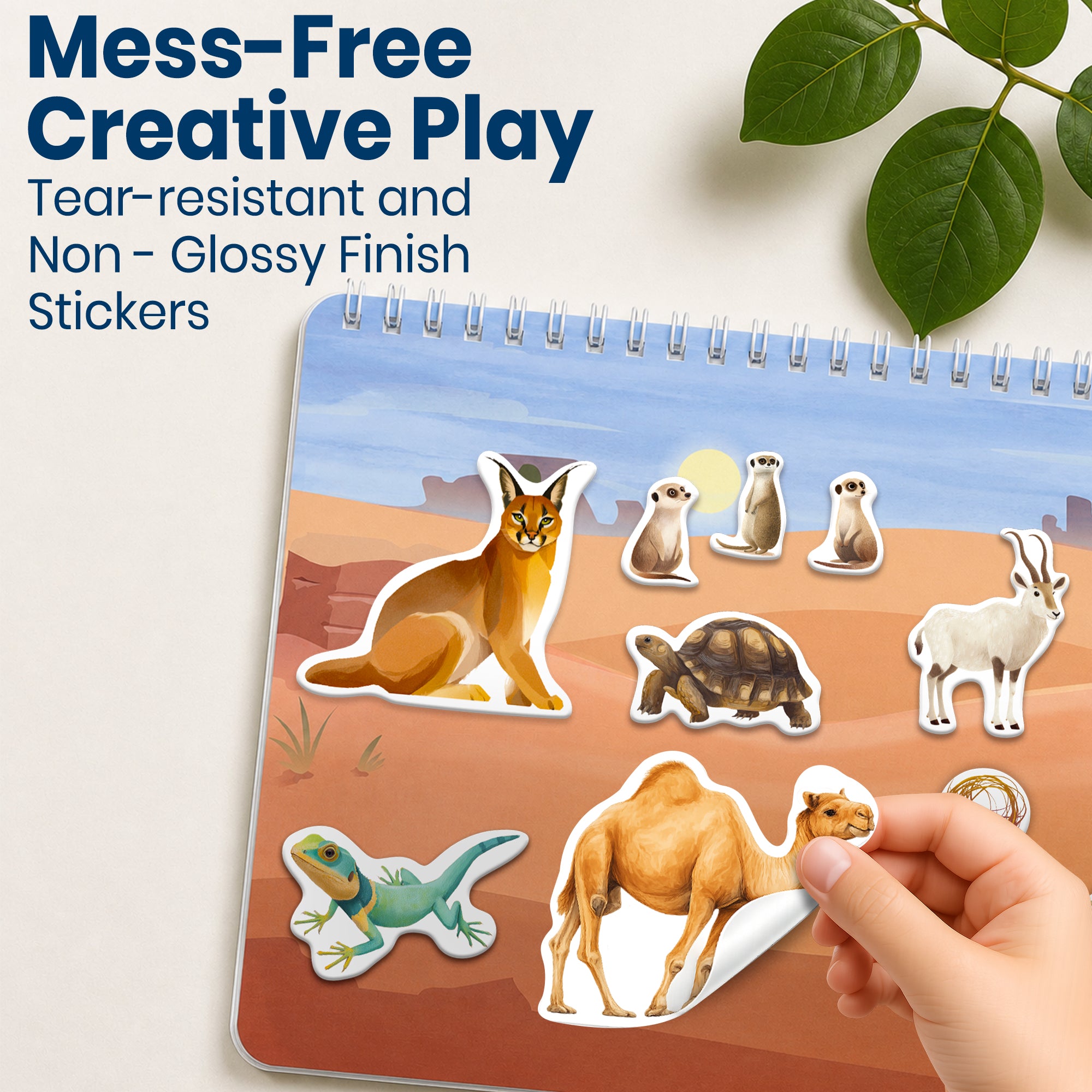 Sticker Book for Kids Realistic Animals - Draw & Stick Creative Workbook
