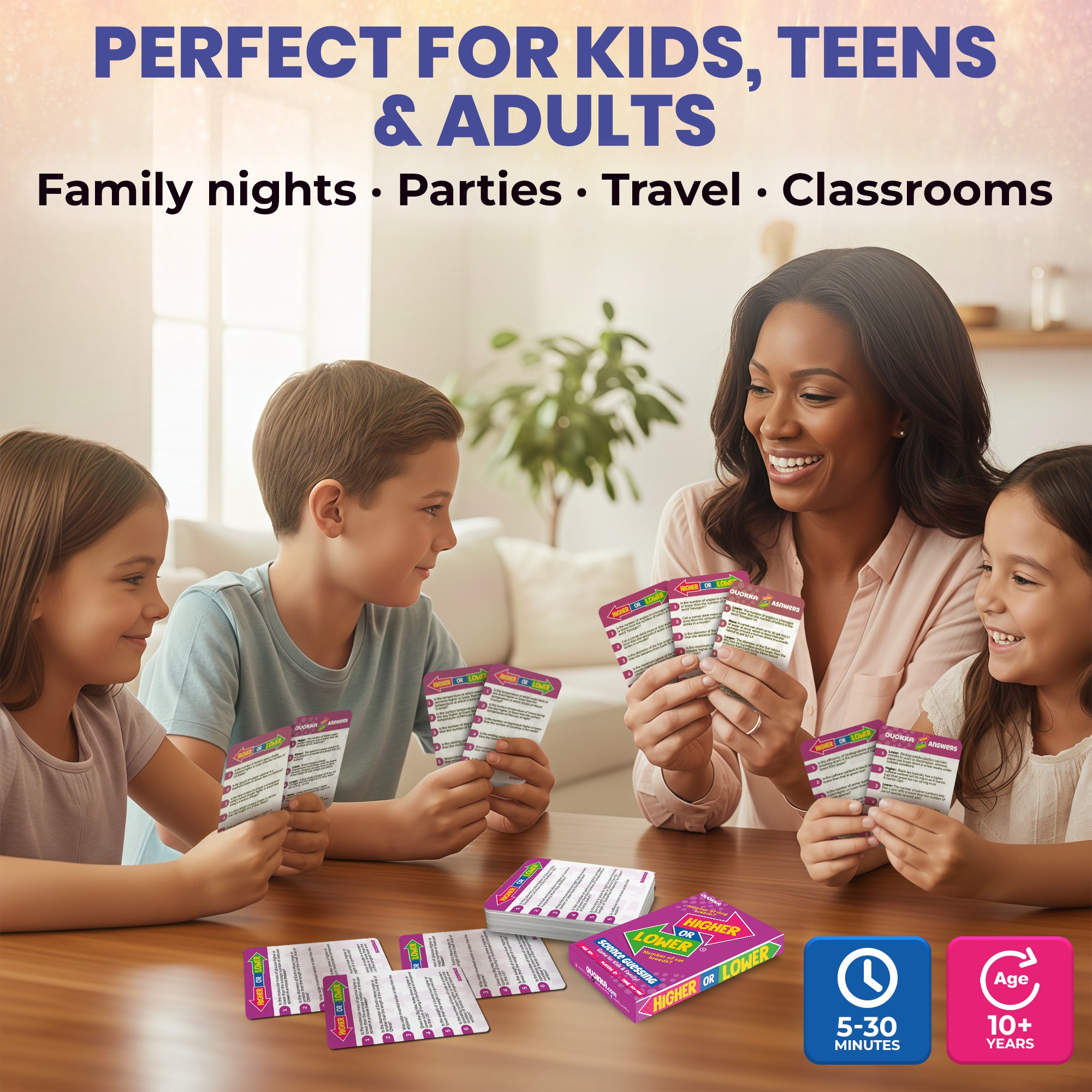 Board Game Higher or Lower Science | Family Card Game