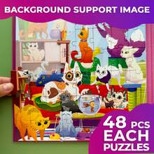 Load image into Gallery viewer, QUOKKA Magnetic Book 2x48 Piece Puzzles for Kids | Cats &amp; Dogs
