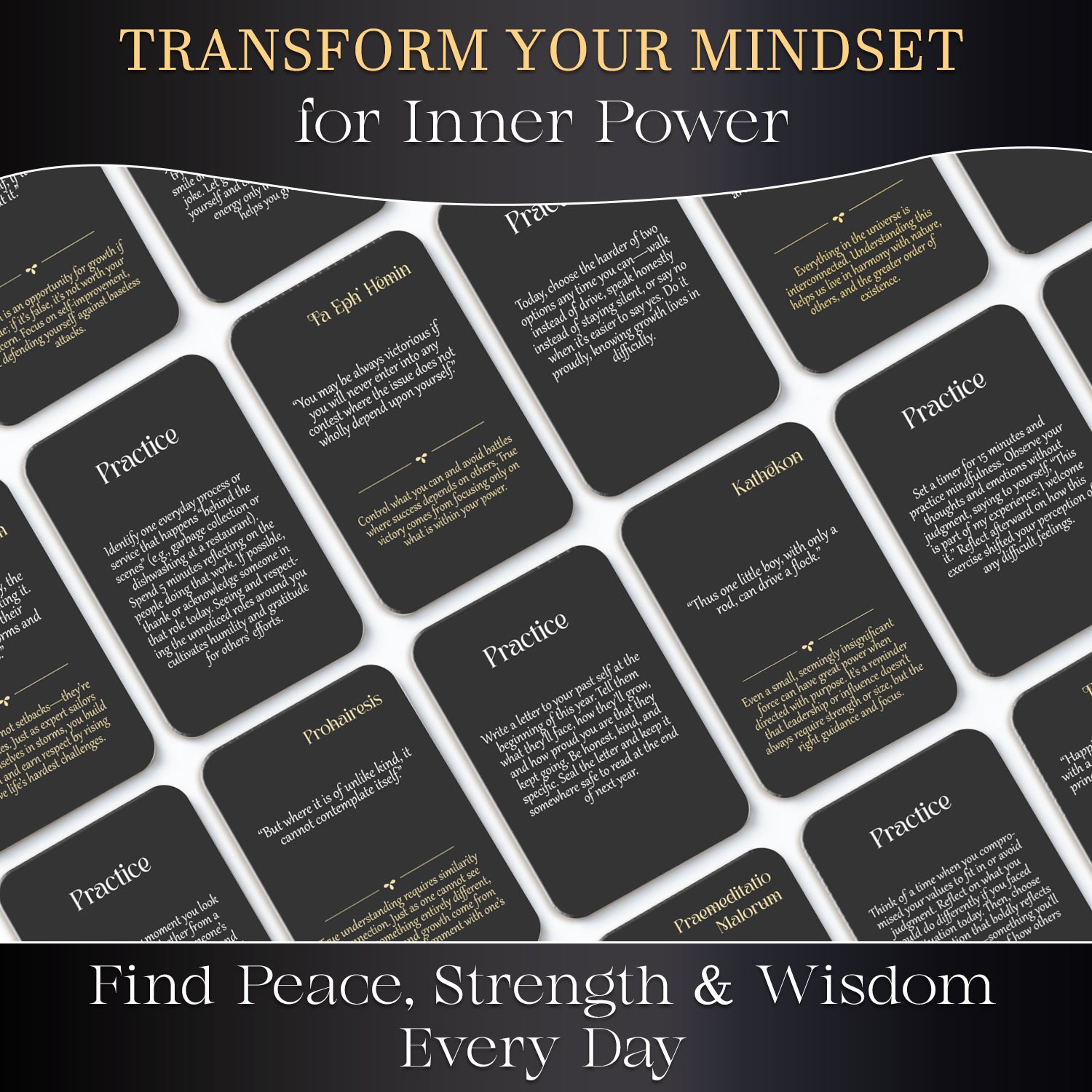 Stoicism Cards Epictetus - 122 Daily Quotes & Exercises