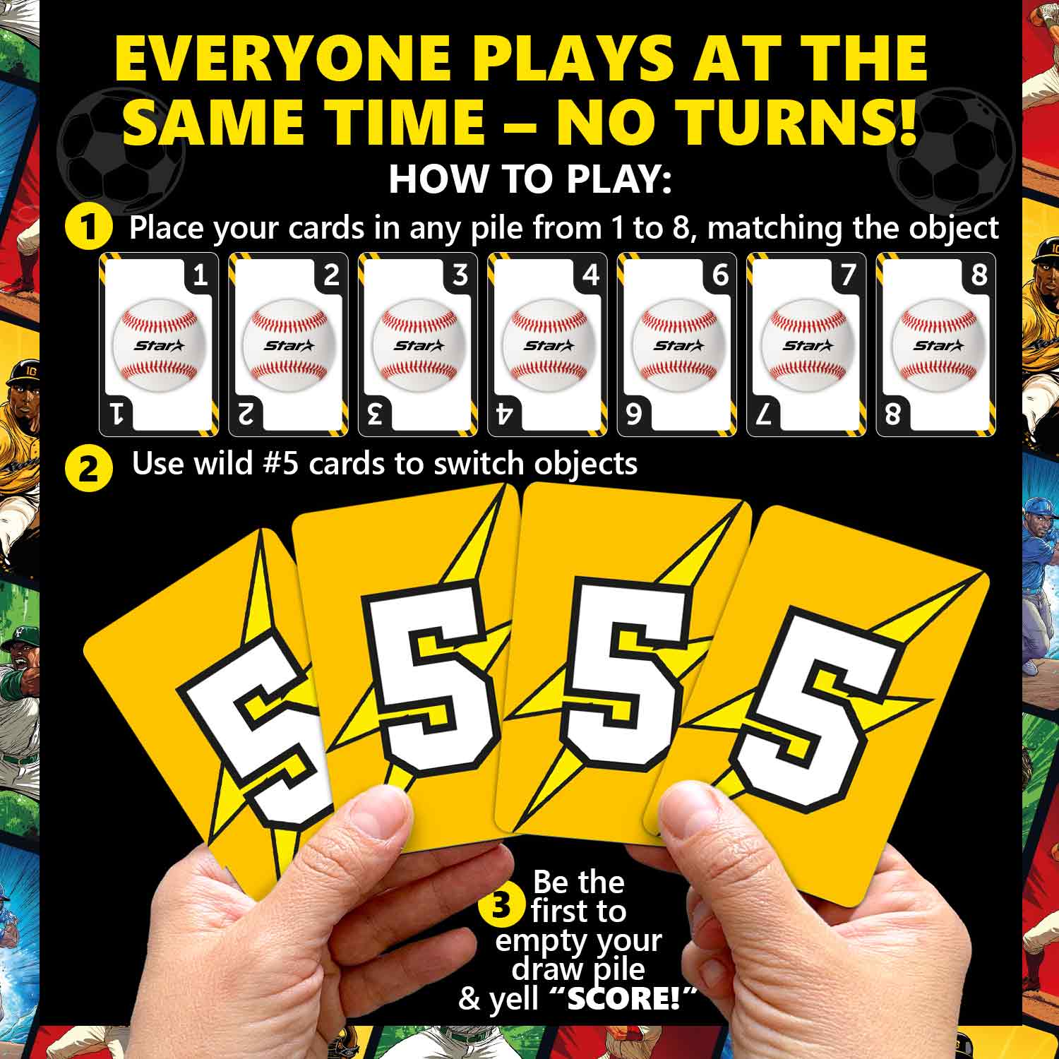 Fast-Paced Baseball Card Game for Kids & Adults
