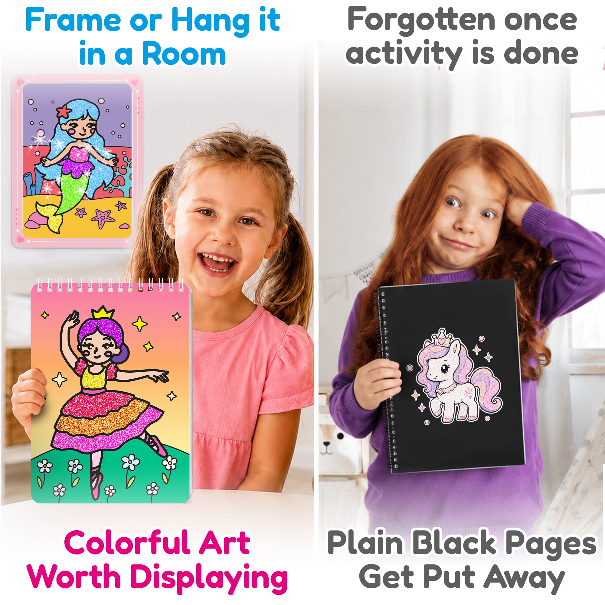 Foil Art Crafts Activity Book with Coloring Pages for Kids Princesses