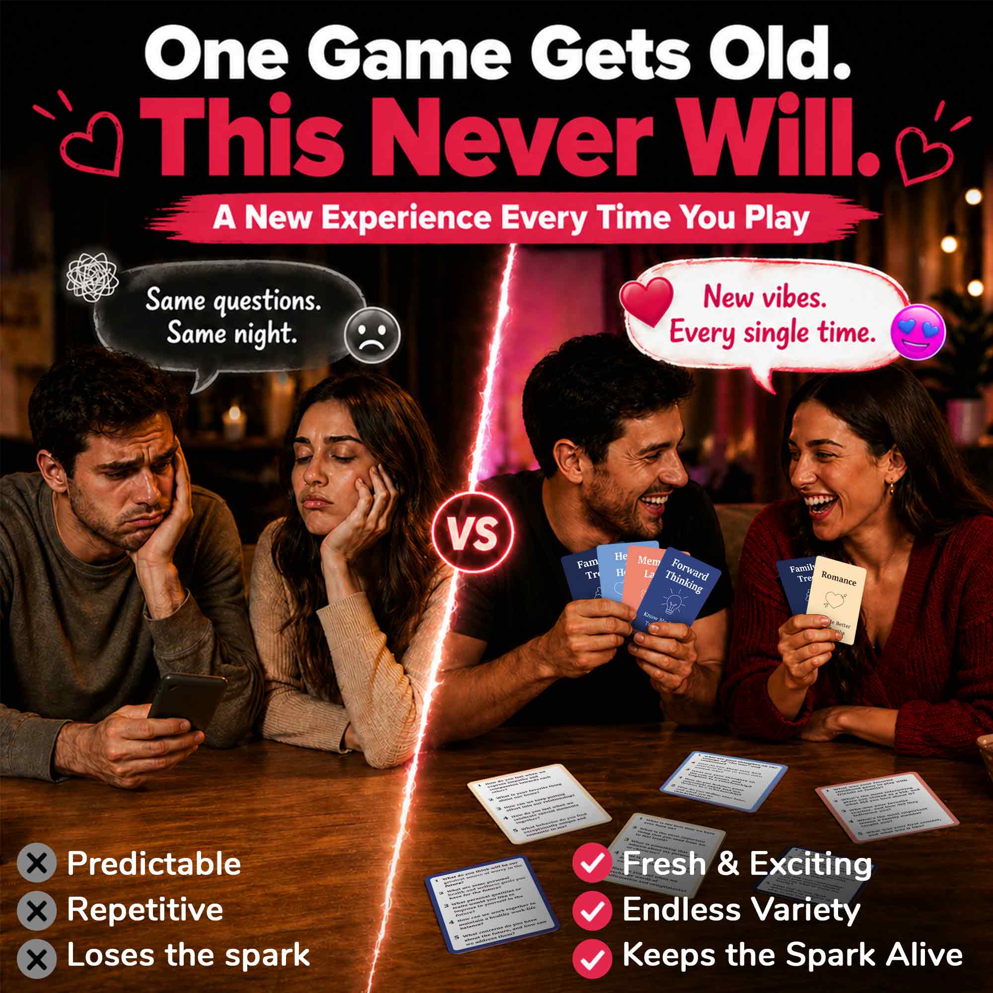 4 Set Card Game for Couples - Know Me Better