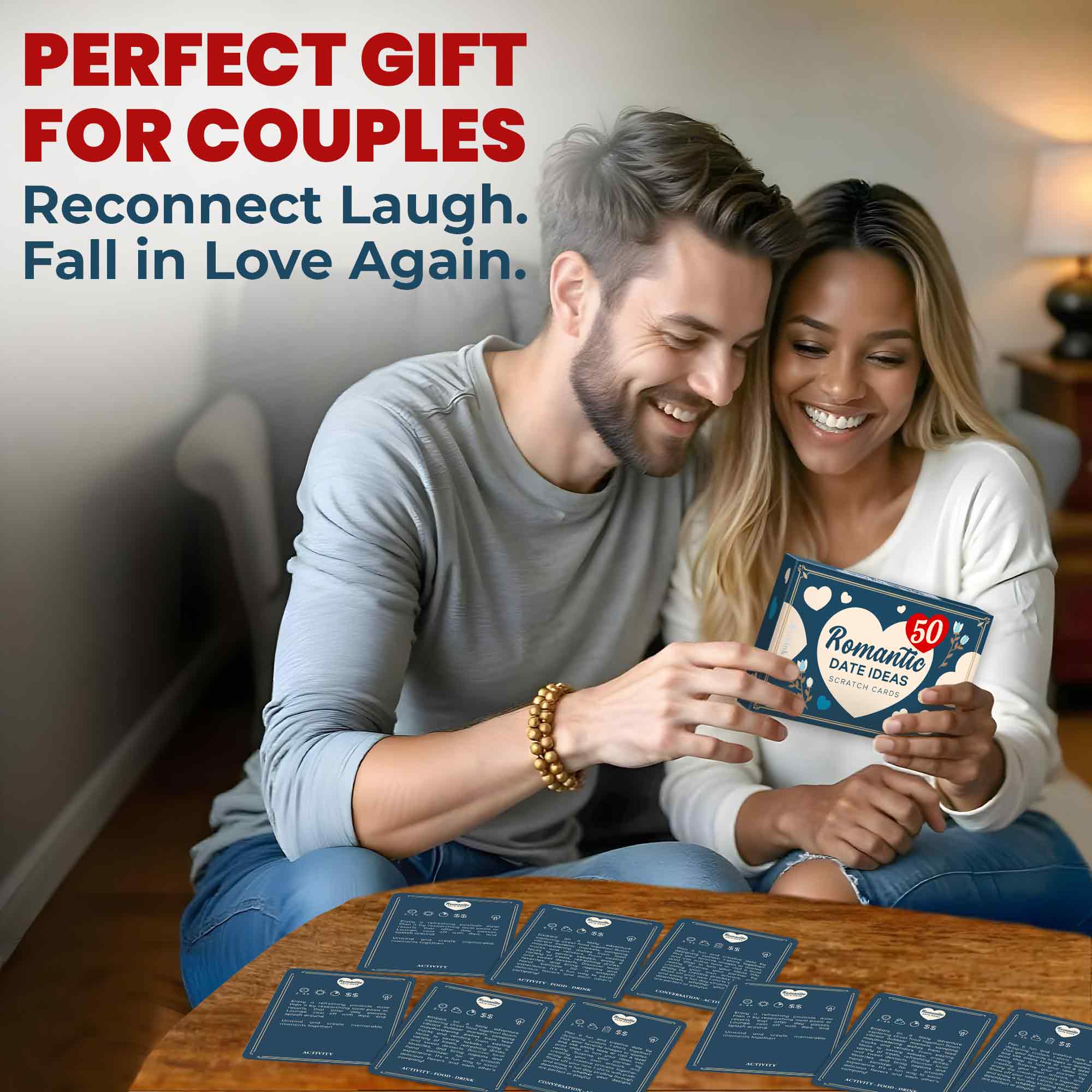 Scratch Cards for Couples Blue | 50 Romantic Dates