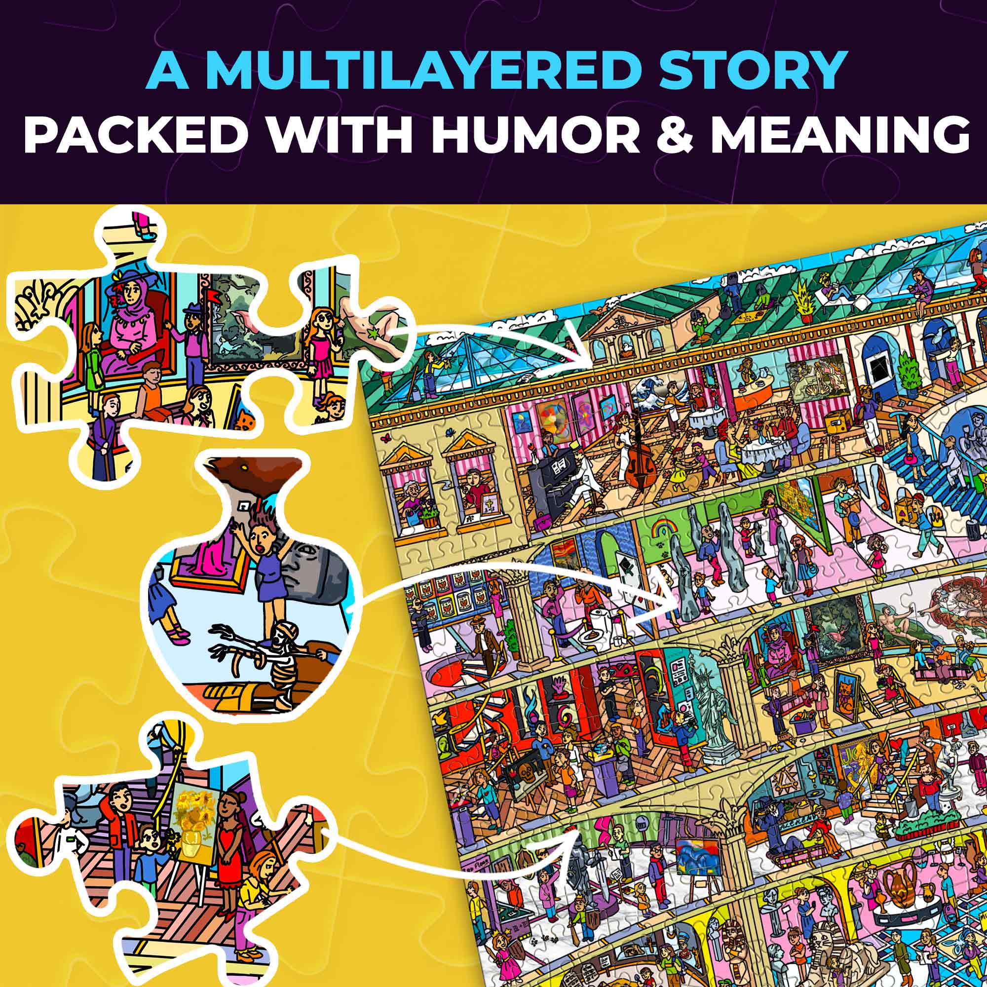 QUOKKA 1000 Pcs Puzzle for Adults with Hidden Tasks - Grand Museum