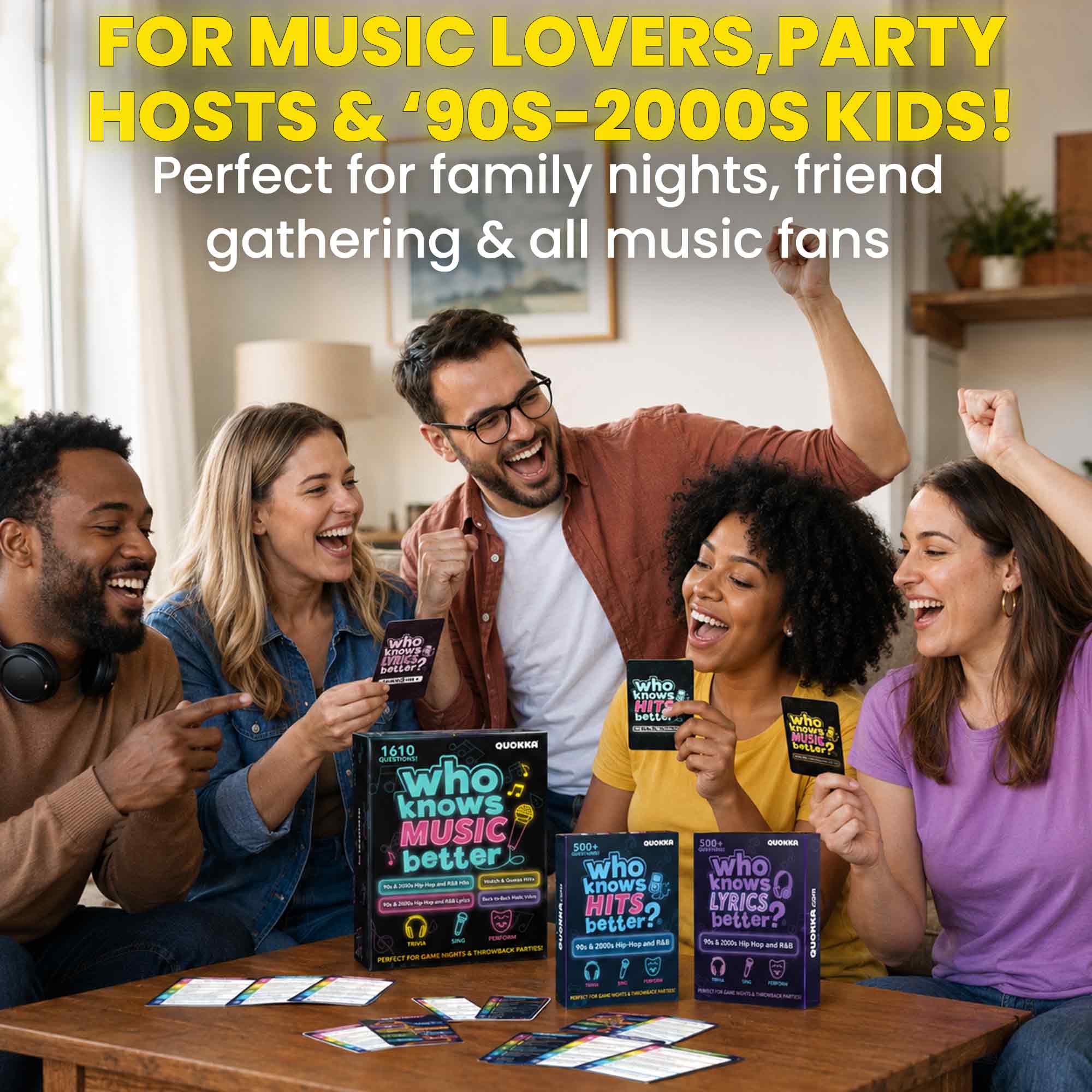 4 Pack Trivia Card Game Who Knows Music Better?