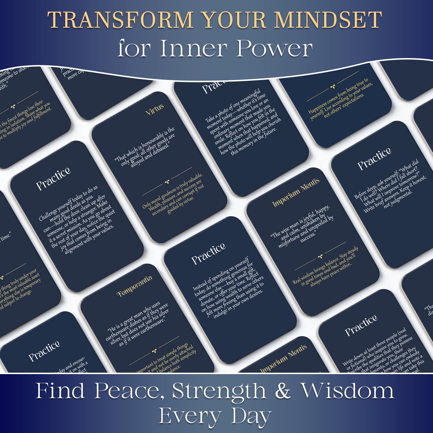 Stoicism Cards Seneca  - 122 Daily Quotes & Exercises