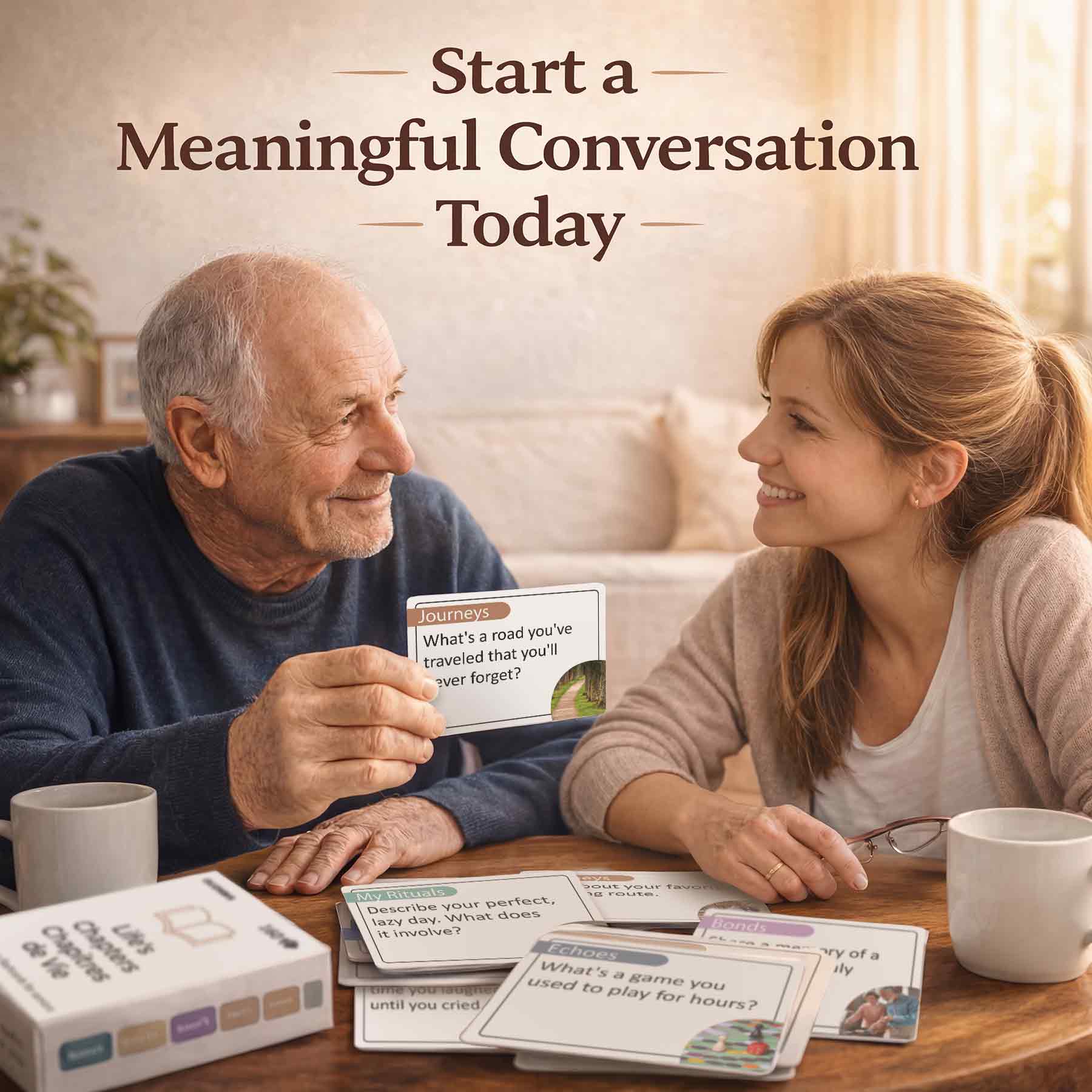 Conversation Cards for Seniors - 160 Large Print Prompts