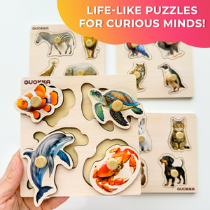 QUOKKA 4 Set Pegged Puzzles for Toddlers and Kids