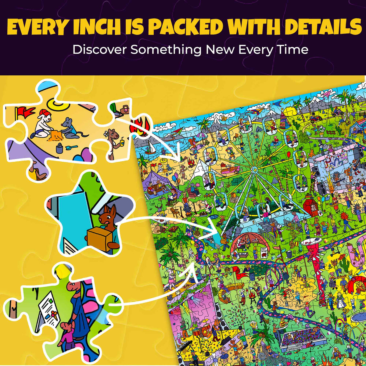 Bundle Set 3x1000 Piece Puzzle for Adults with Fun Challenges