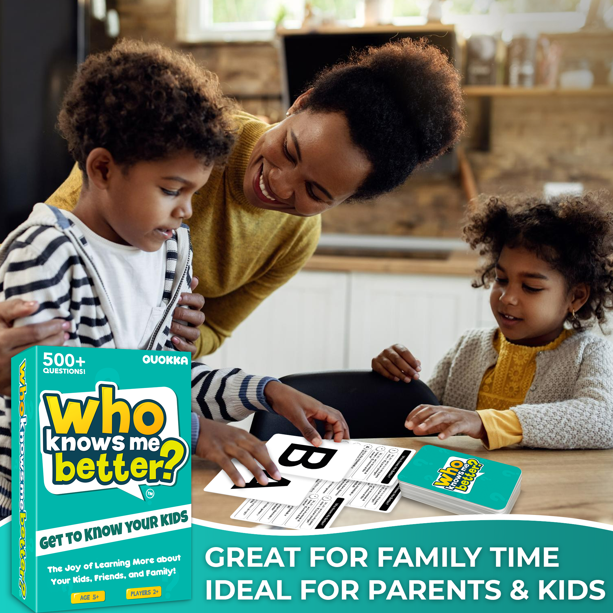 Who Knows Me Better Kids & Family Card Quiz Game