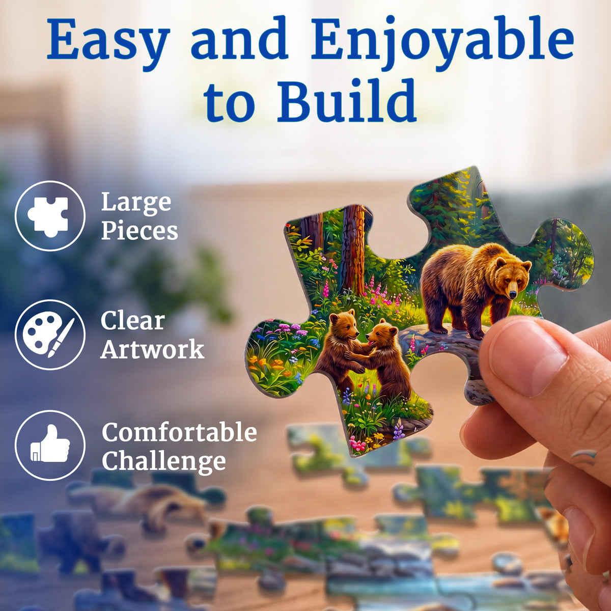 100 Pcs Search & Find Dementia Puzzles for Elderly - Forest Wildlife