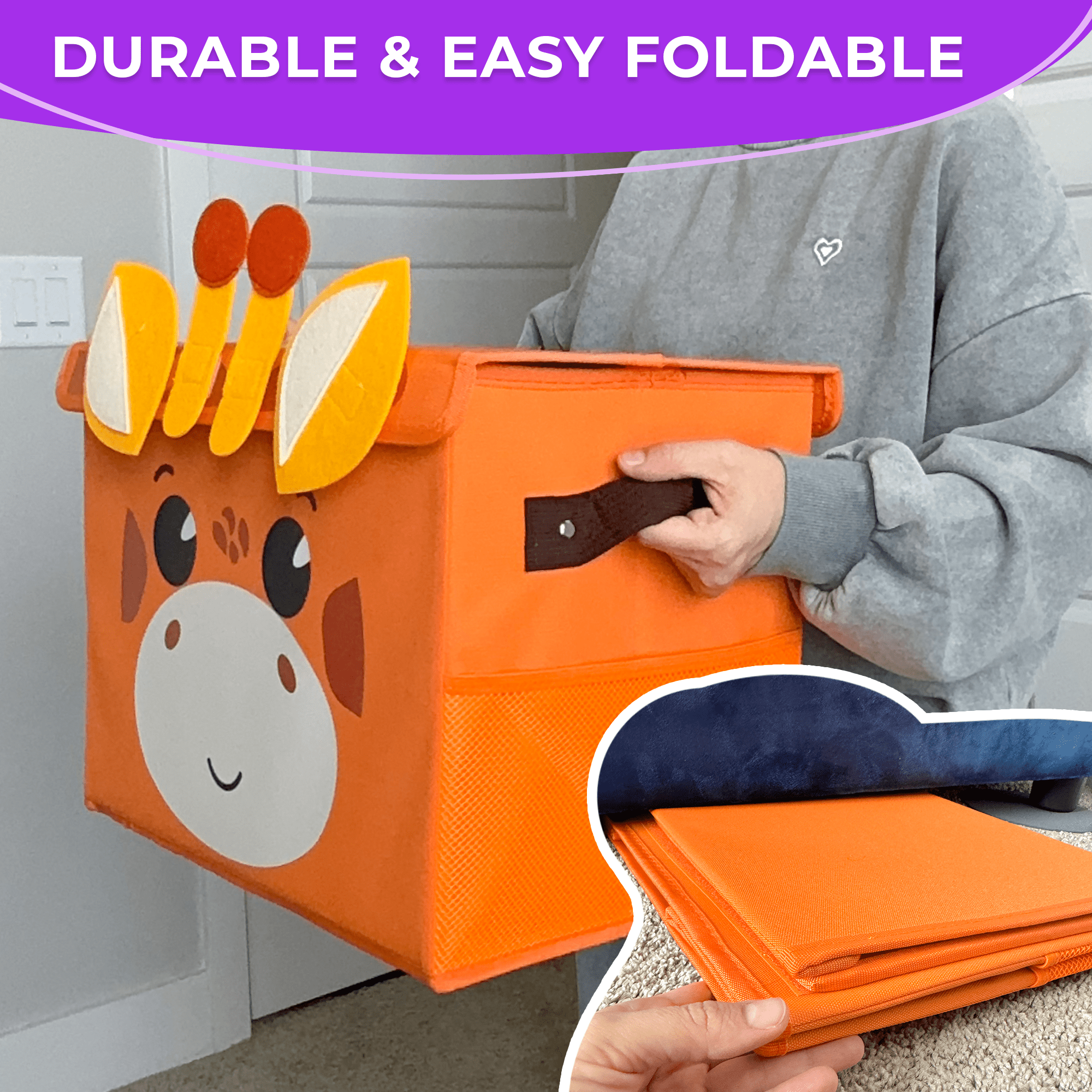 QUOKKA Giraffe Toy Storage Box | Toy Chest Organizer for Kids