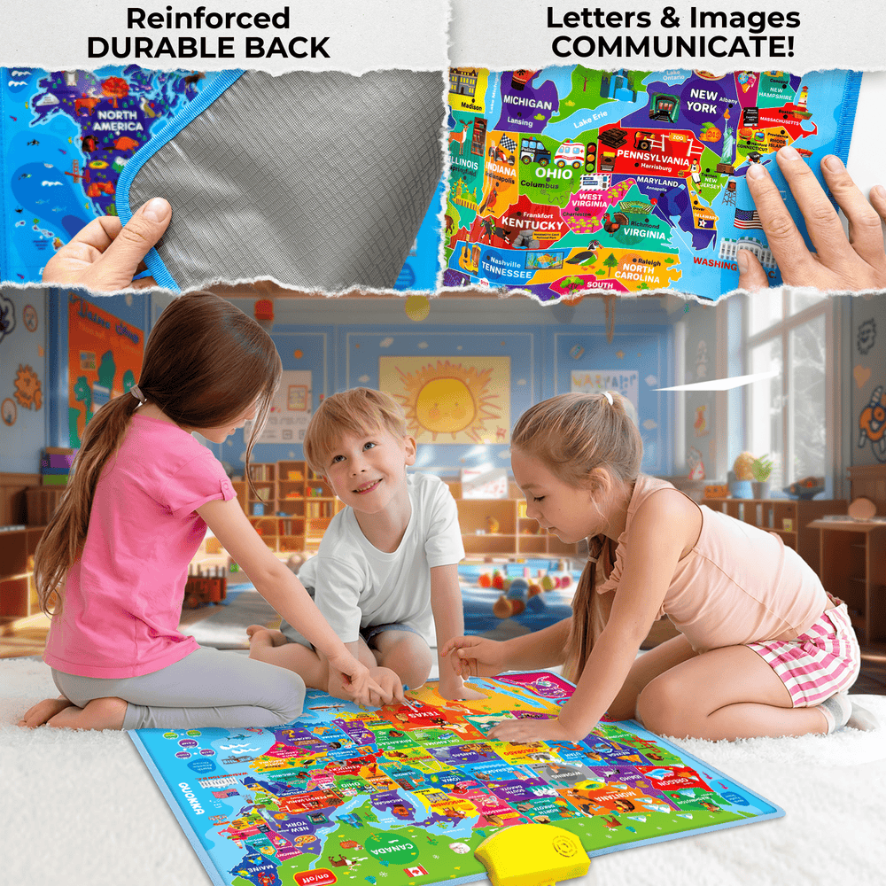 Maps Wall Chart Learning Toy | Speech Therapy Poster