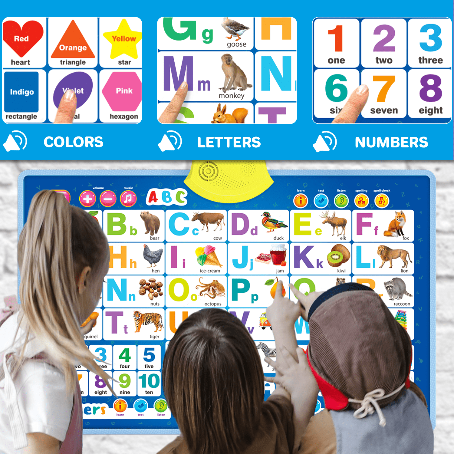 Alphabet Poster Preschool Learning Toy Blue