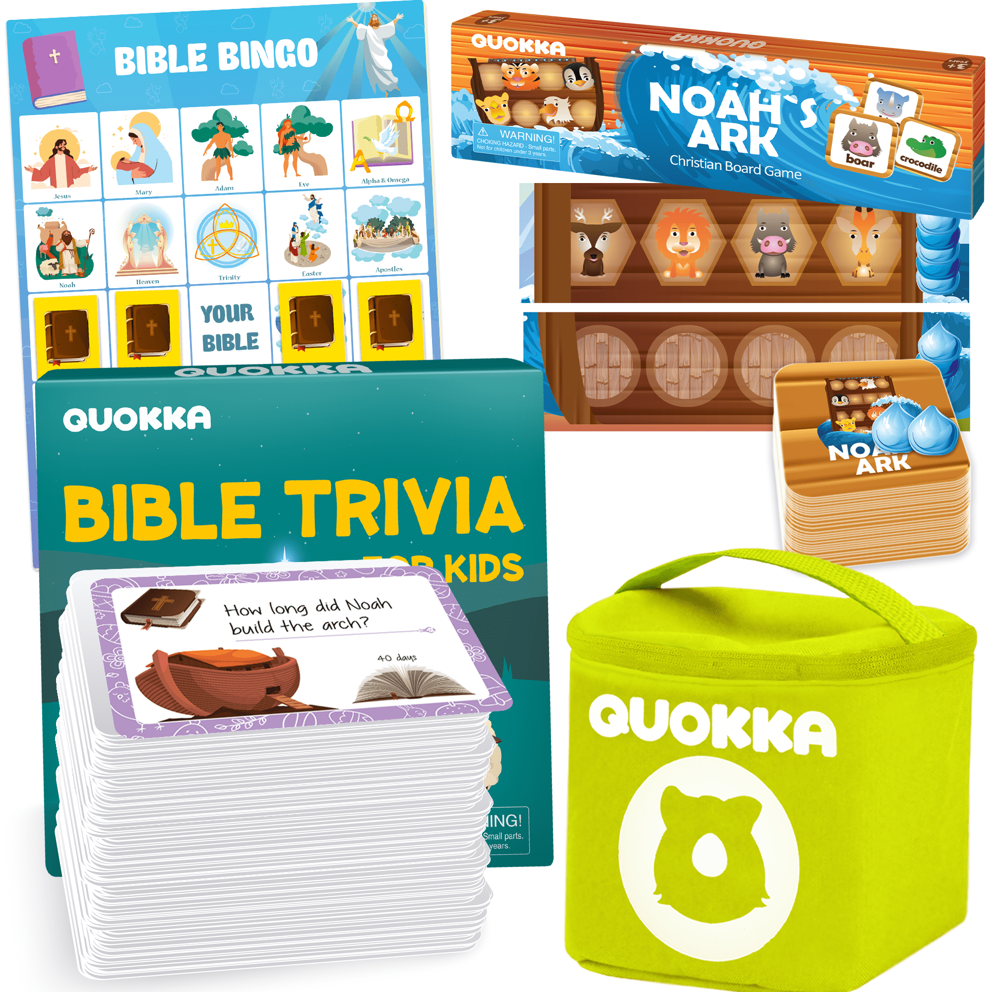 Board Bingo Game Bible Trivia for Family Noahs Ark Toy