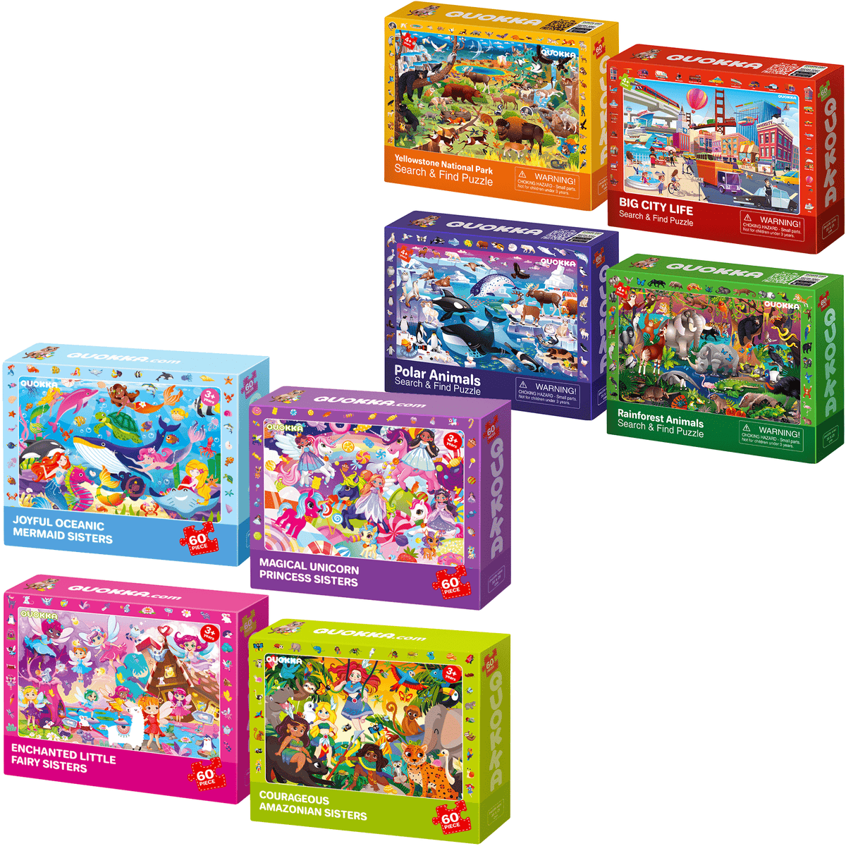 QUOKKA Bundle Set Observational Puzzles for Kids | City, Fairy