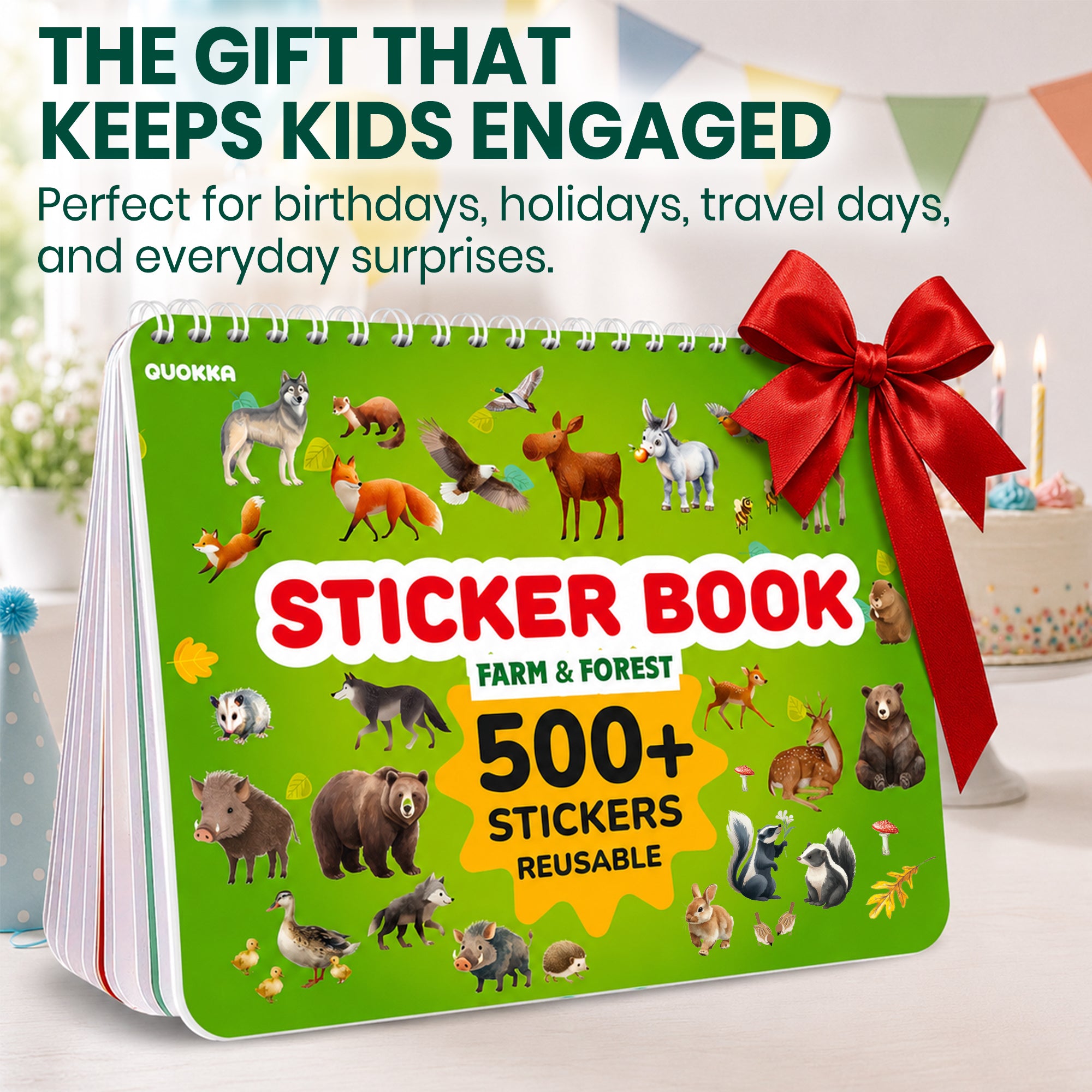 Sticker Book for Kids Farm & Forest - Draw & Stick Creative Workbook