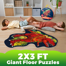 Load image into Gallery viewer, QUOKKA 2x3 FT Shaped Floor Puzzles T-REX
