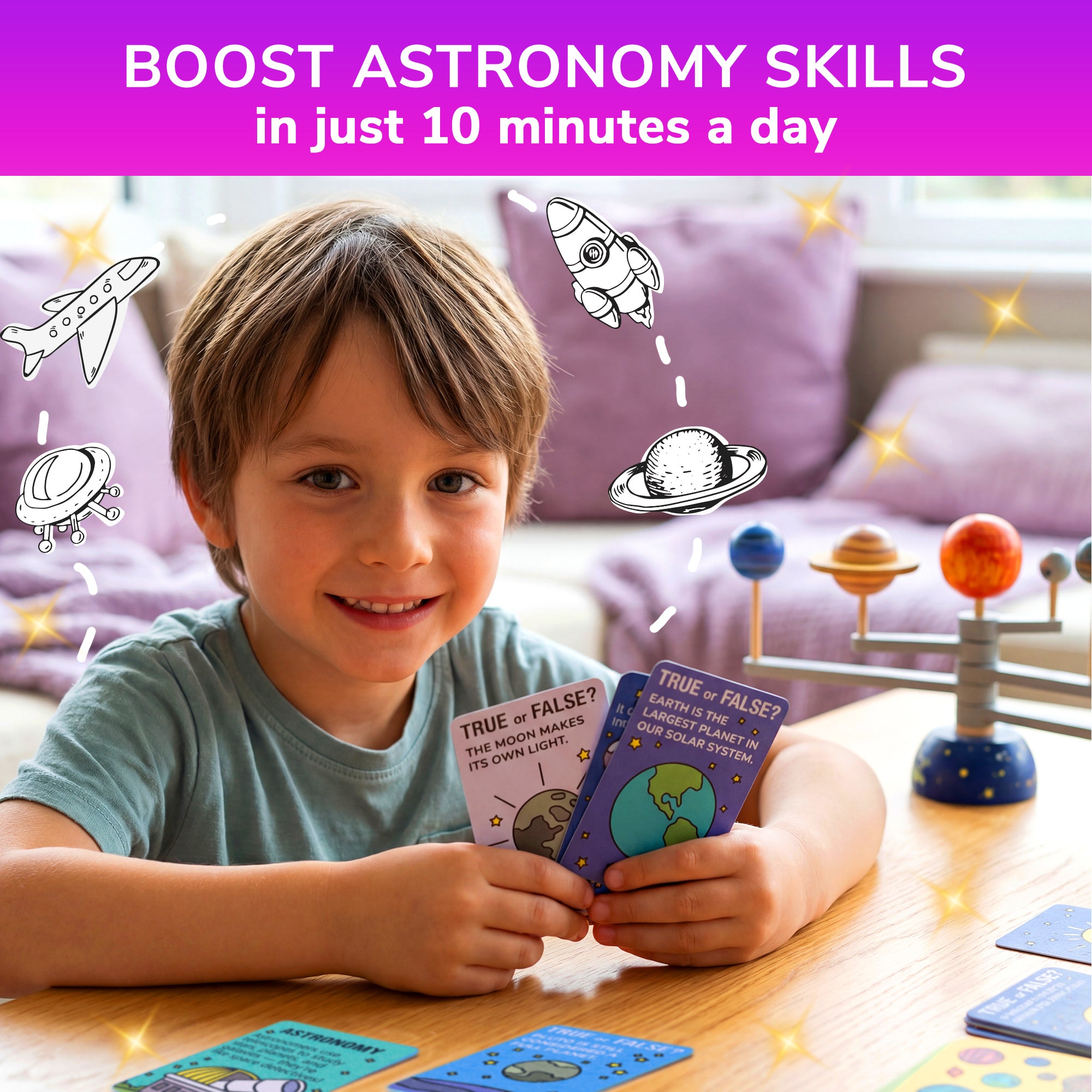 Trivia Card Game for Kids – Space Facts & Astronomy