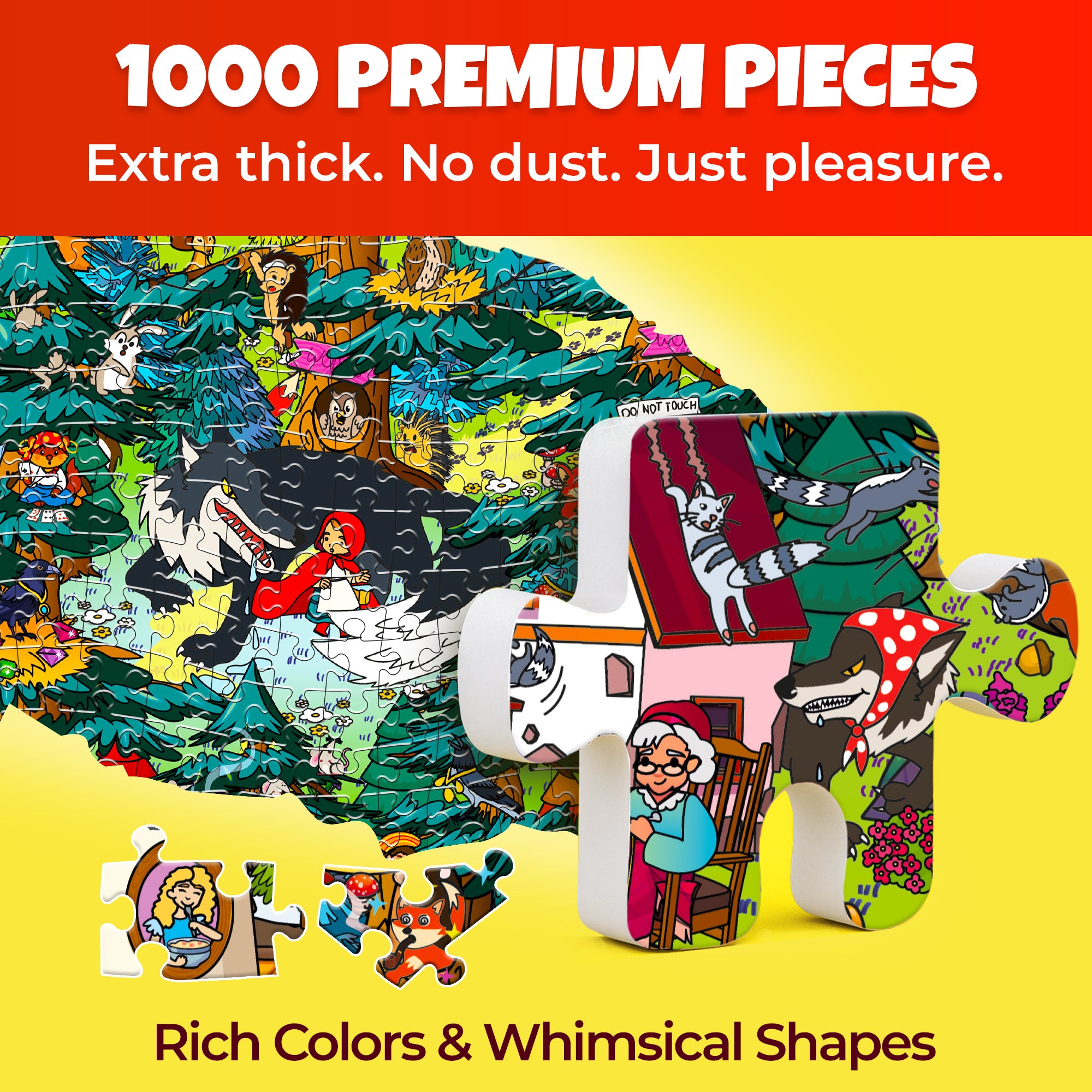 QUOKKA 1000 Pcs Puzzle for Adults with Hidden Tasks Red Riding Hood