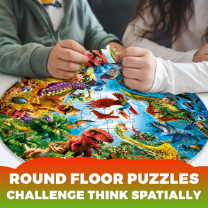 QUOKKA 48 Piece Round Puzzles Dino