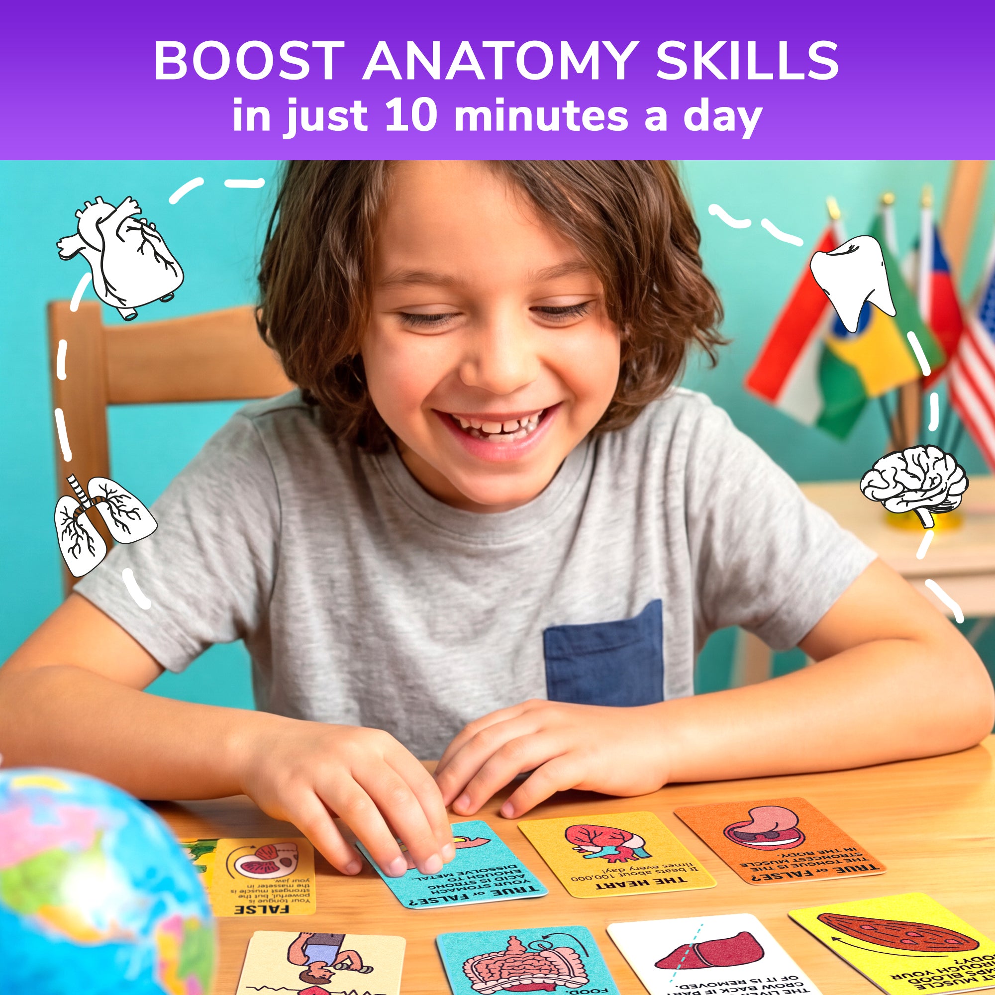 Trivia Card Game for Kids – Human Body Facts & Anatomy
