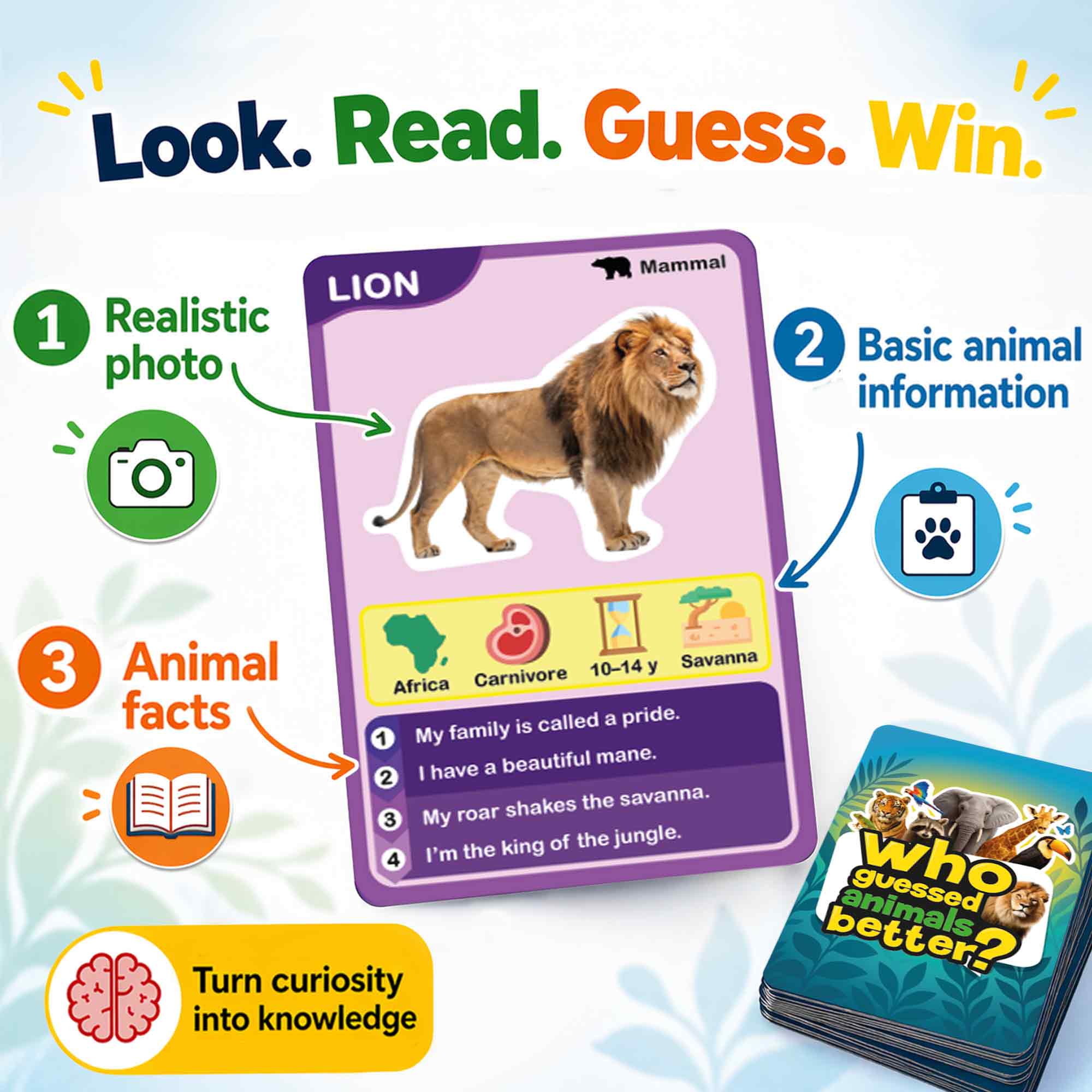 Educational Game for Kids - Who Guess It Better: Animals Volume 1