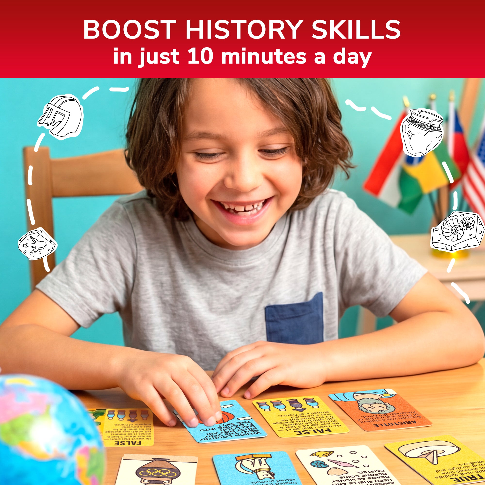 Trivia Card Game for Kids – History Facts & World History
