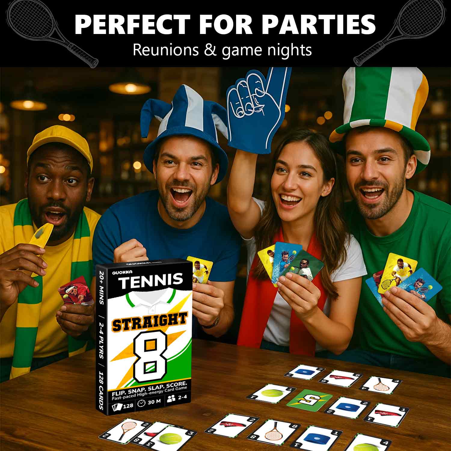 Fast-Paced Tennis Card Game for Kids & Adults
