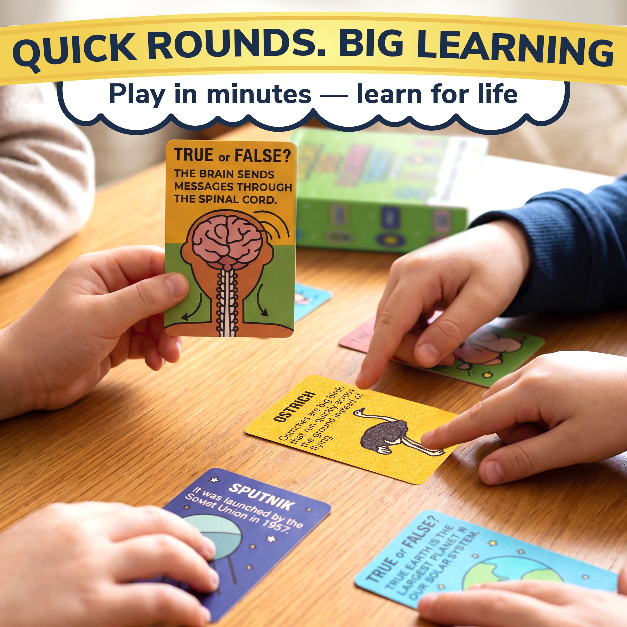 Trivia Card Game for Kids – World, Space, History & Human Body