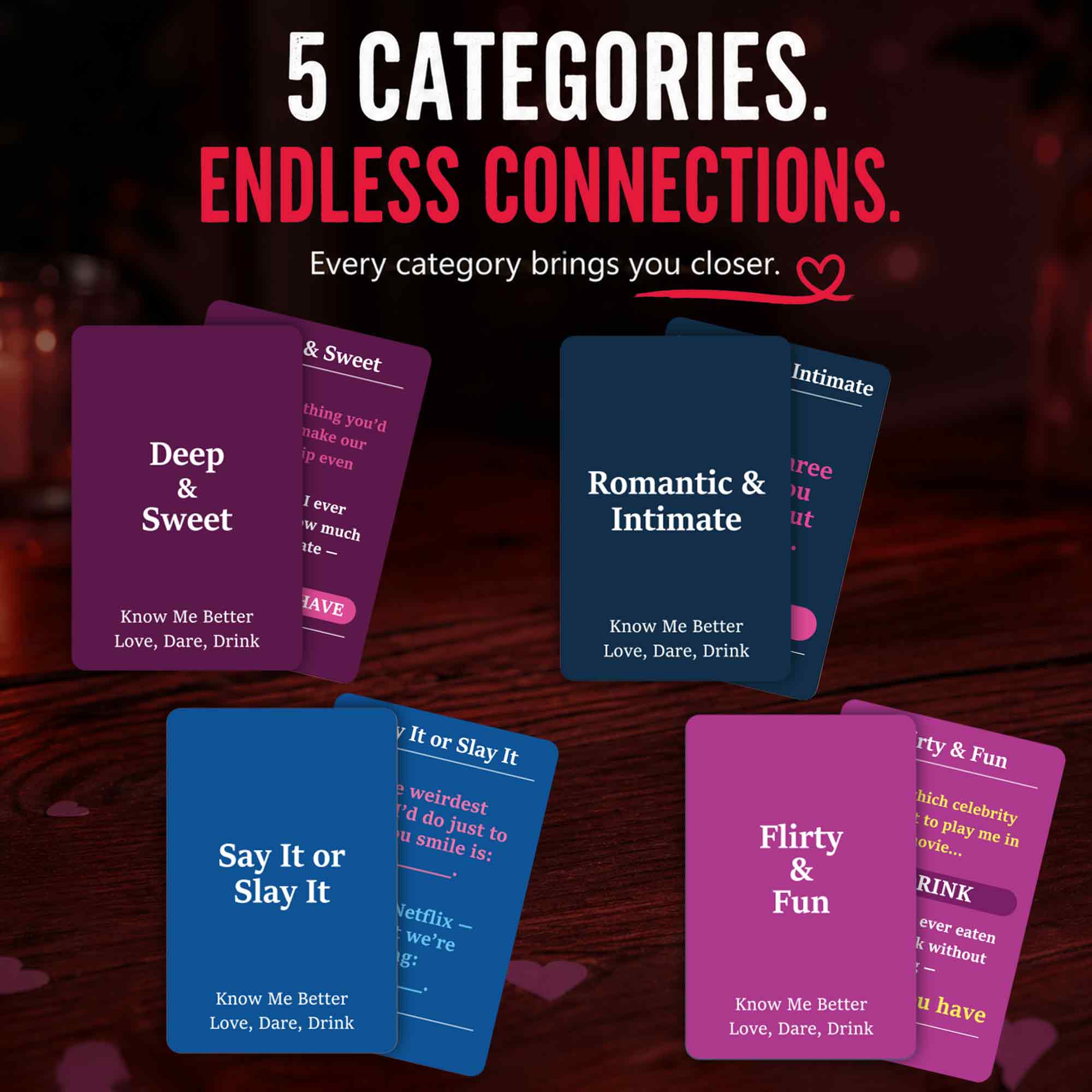 Couples Card Game Love Dare Drink – Spicy Date Night Game