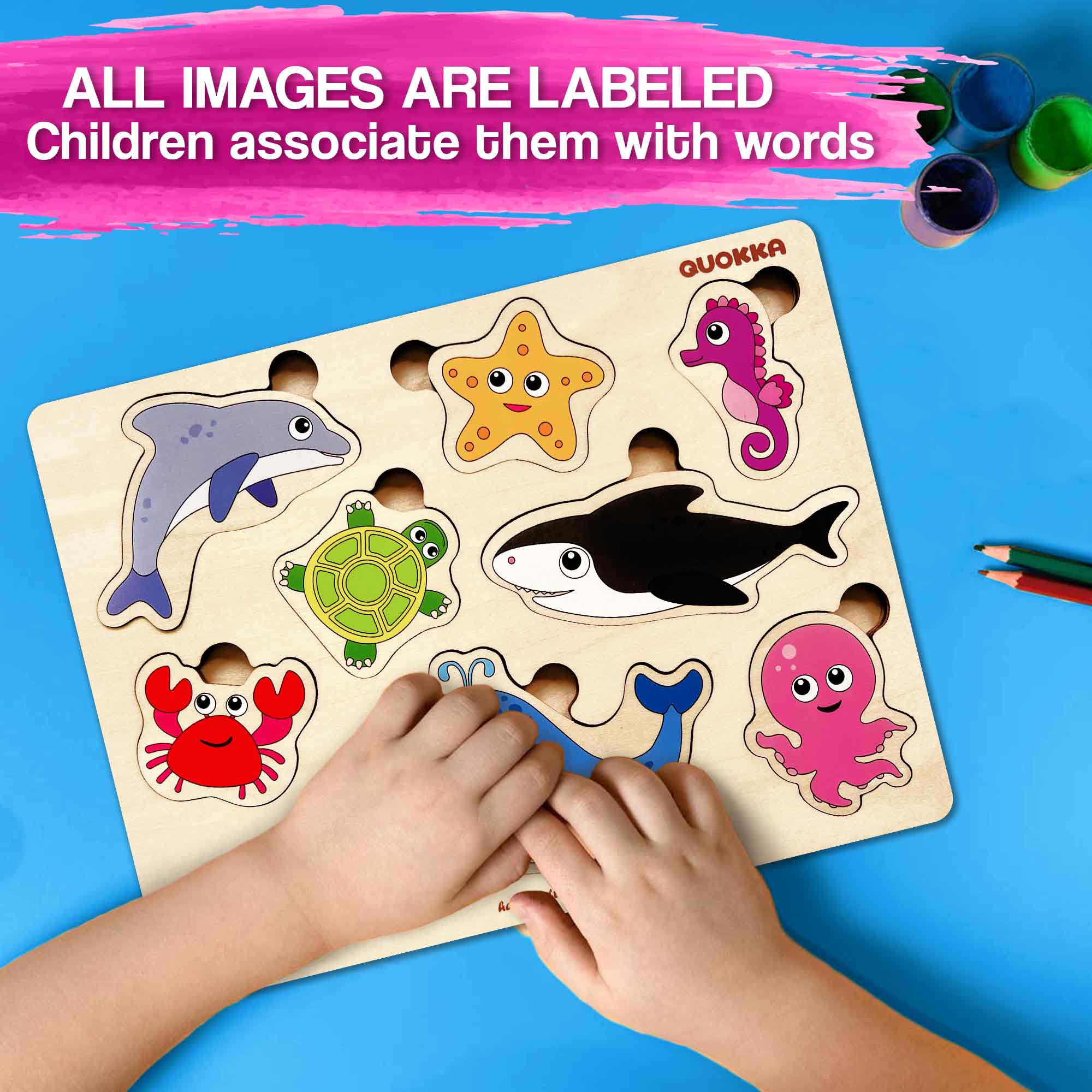 Wooden Puzzles for Toddlers | Sea Animals