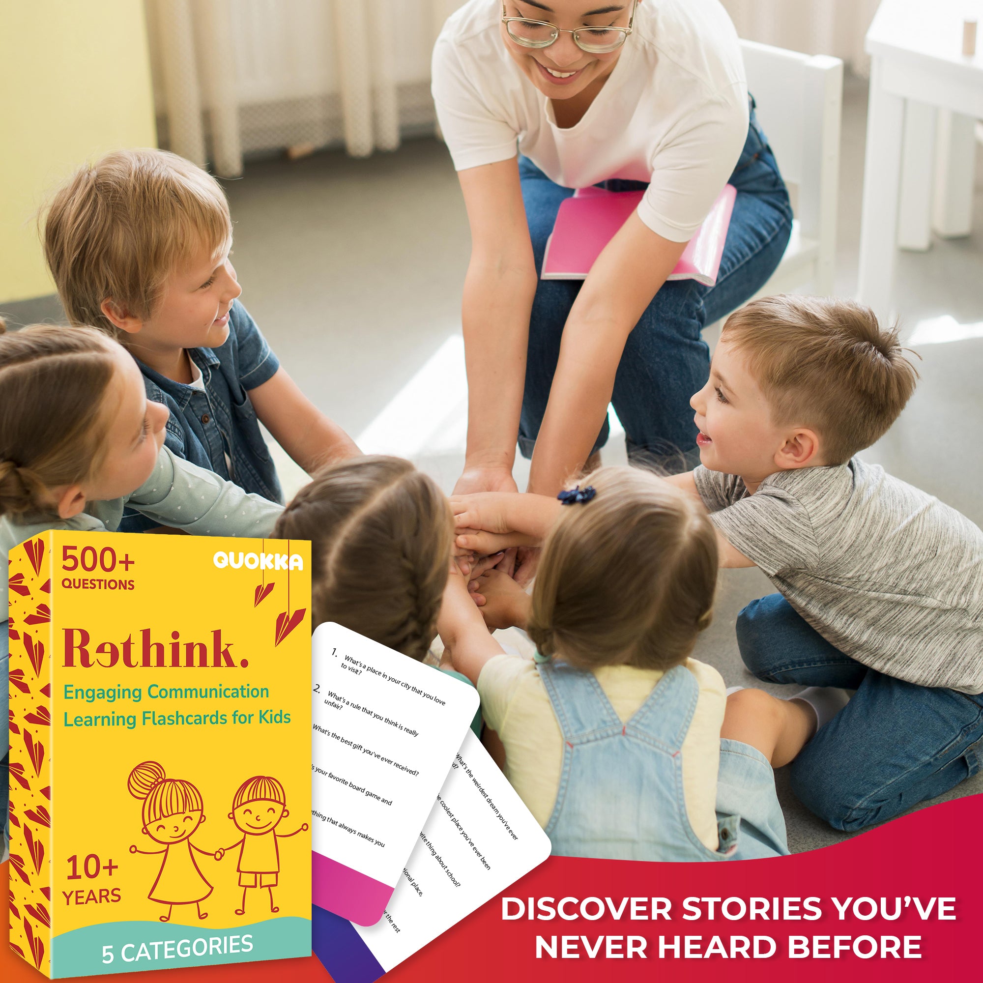 3 Set Conversation Cards Game for Kids & Family - 1500+ Questions